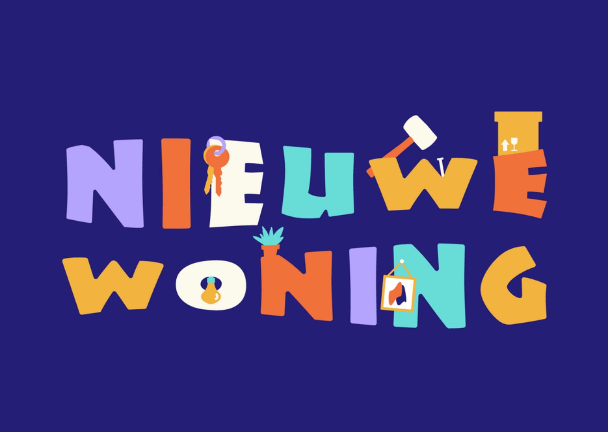 Nieuwe woning kaart illustratie Greetz