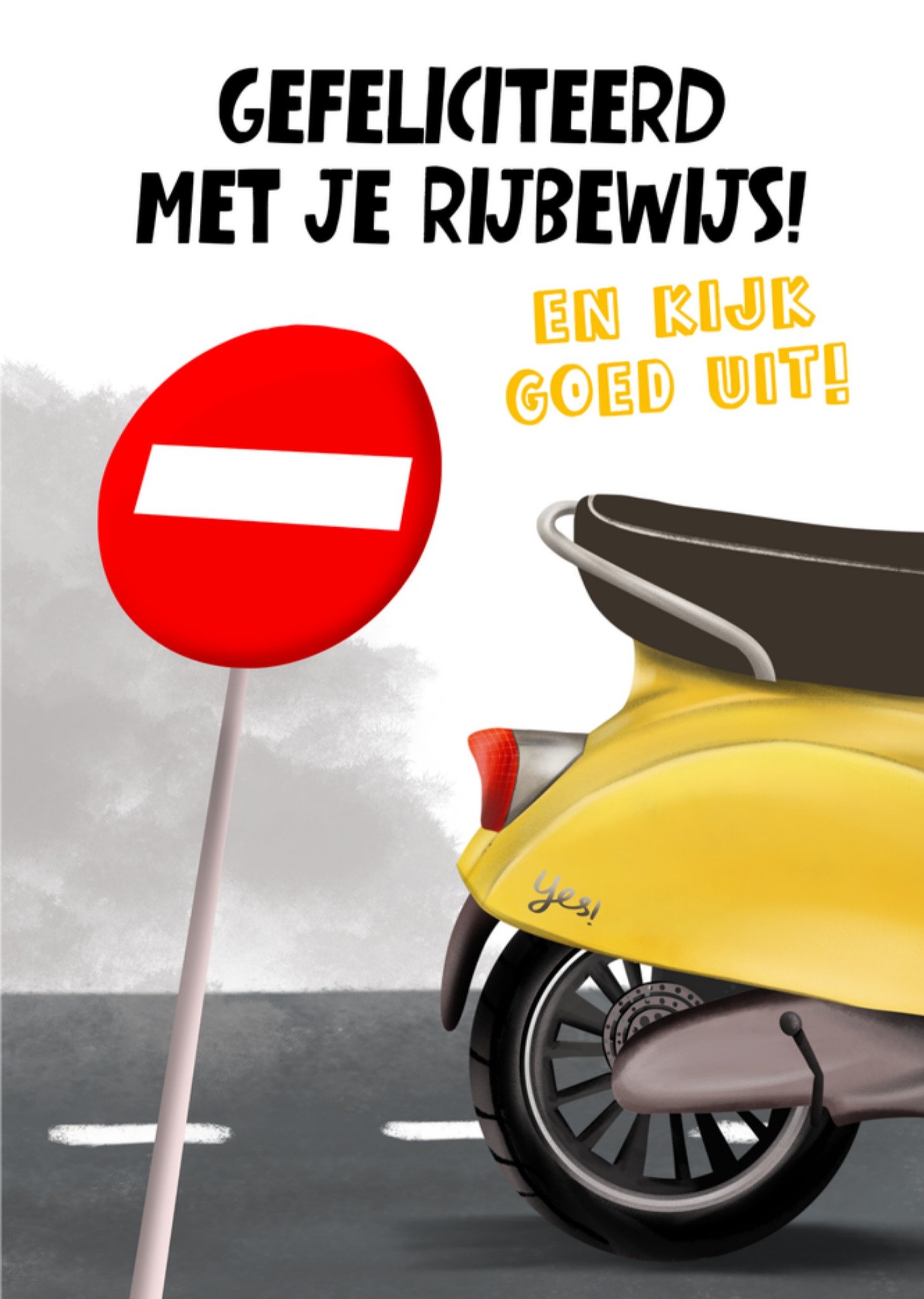 Geslaagd kaart Rijbewijs Kijk goed uit! Kaart Greetz