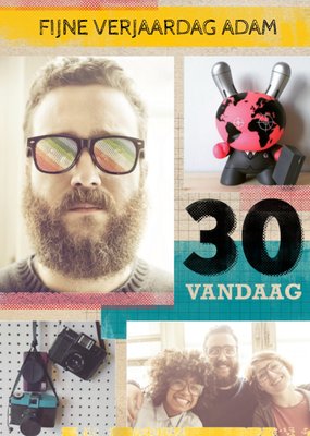 Retro Collage 30e Verjaardag Kaart