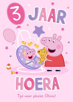 Peppa Pig Geïllustreerd Verjaardag Kaart