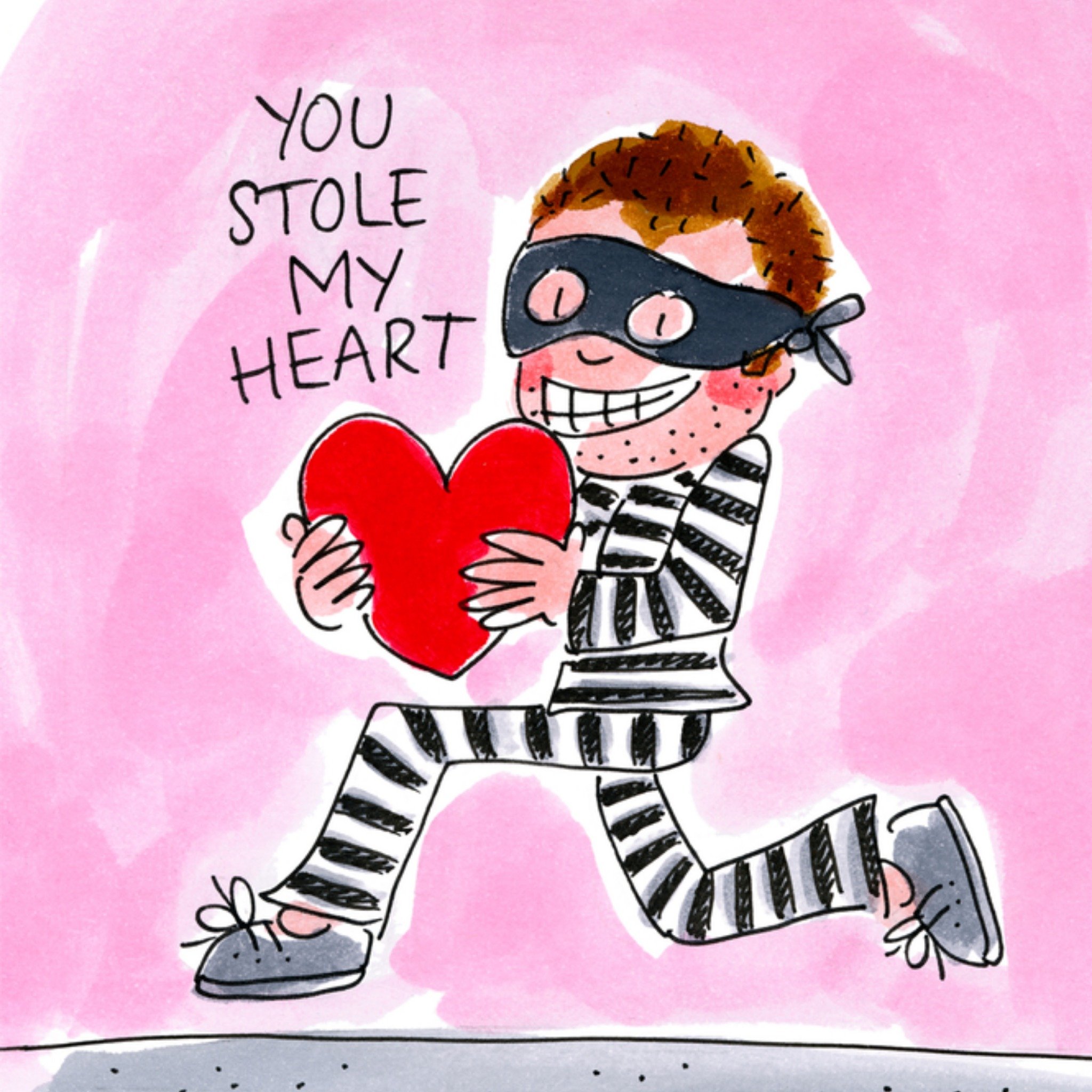 Valentijnskaart dief heart Vierkante Kaart Blond Amsterdam