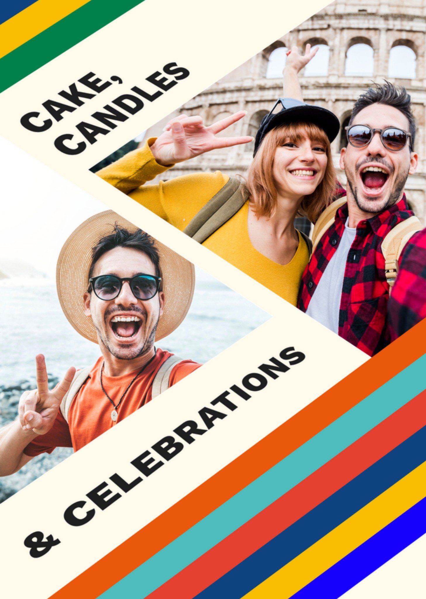 Verjaardagskaart Cake, candles and celebrations Kaart Greetz