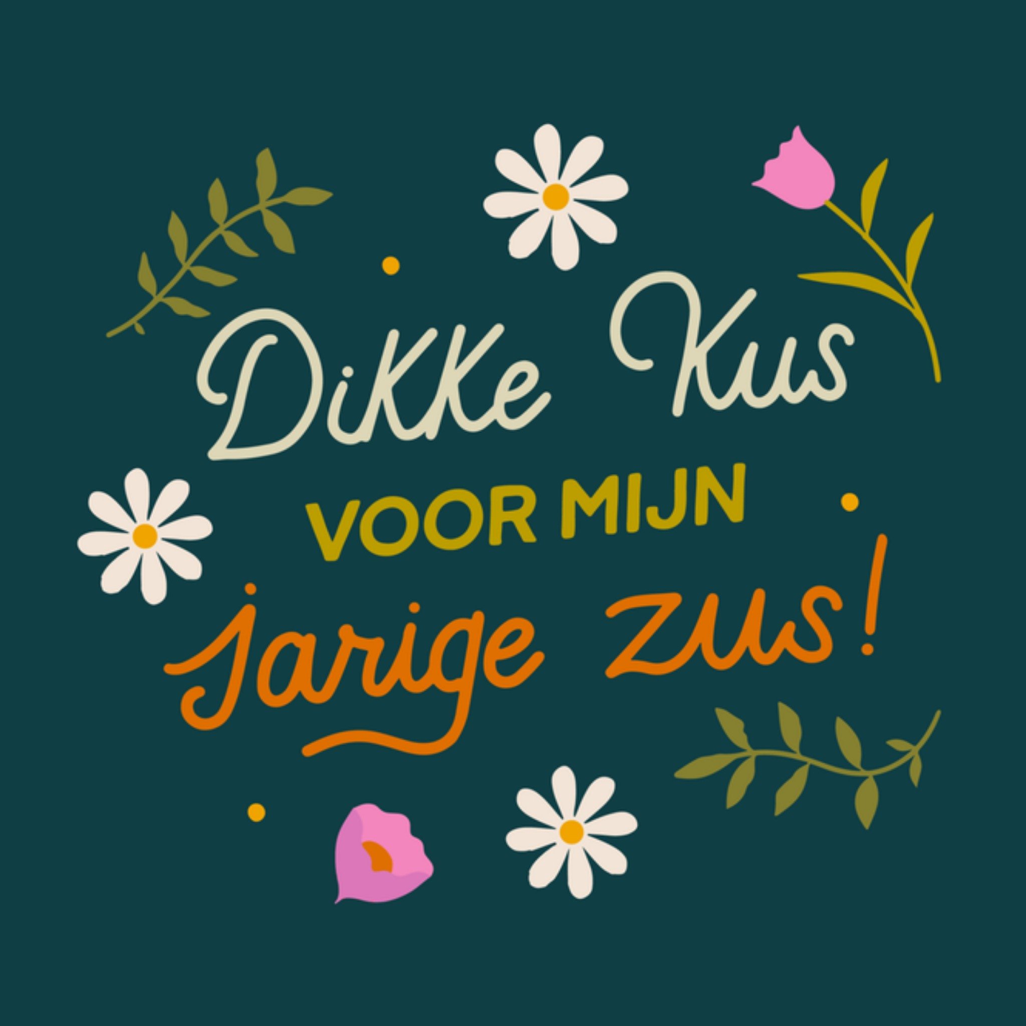 Greetz Verjaardagskaart dikke kus zus Vierkant