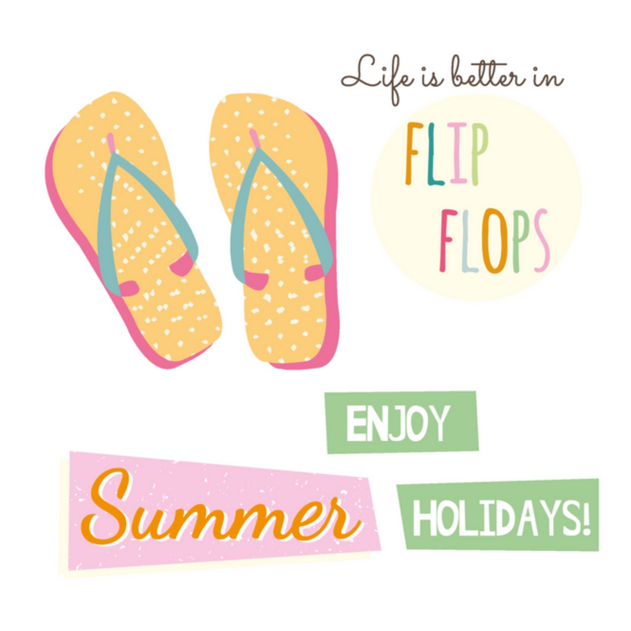 Tsjip - Vakantiekaart - slippers - zomer