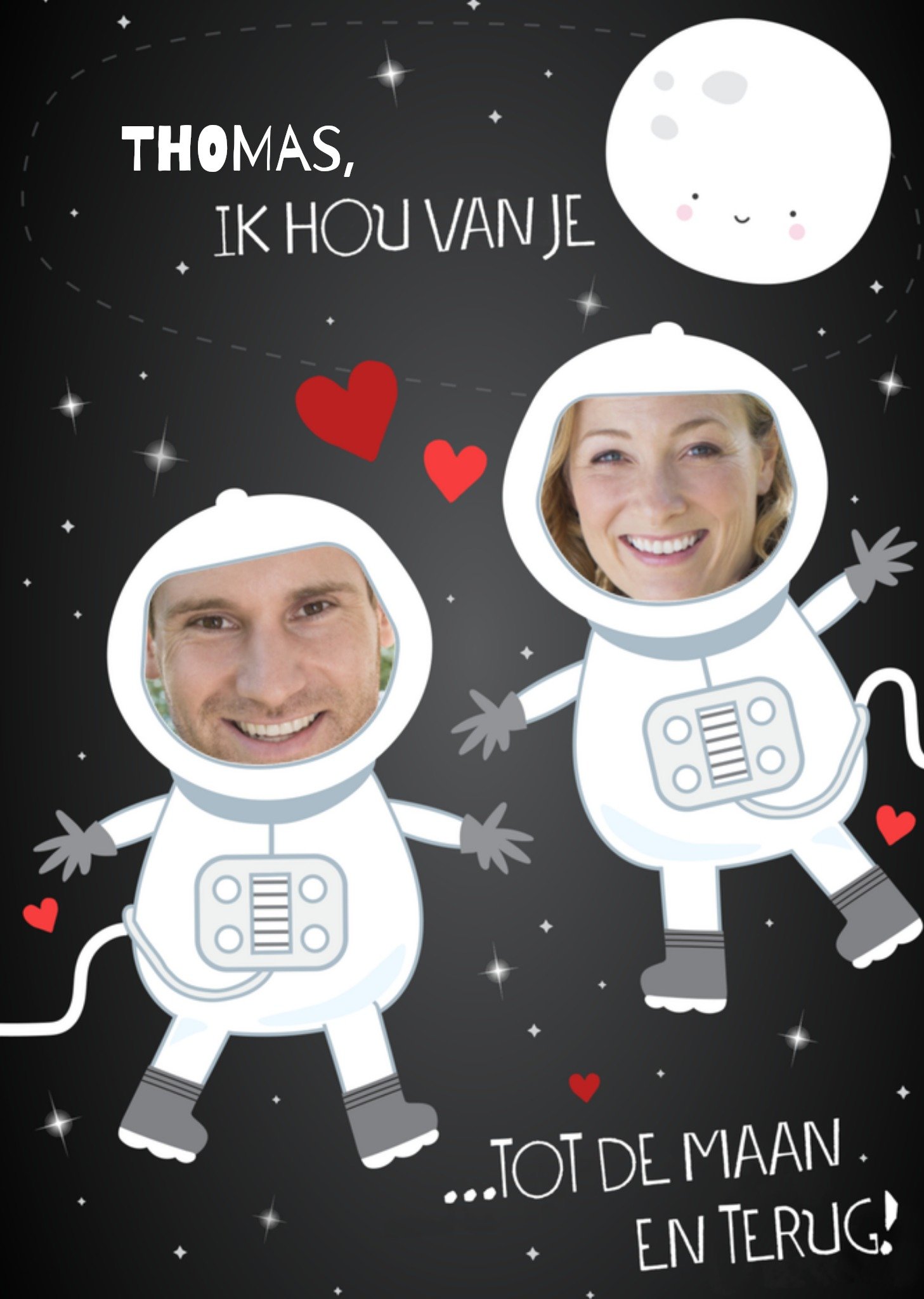 Valentijnskaart fotokaart astronaut Kaart Greetz