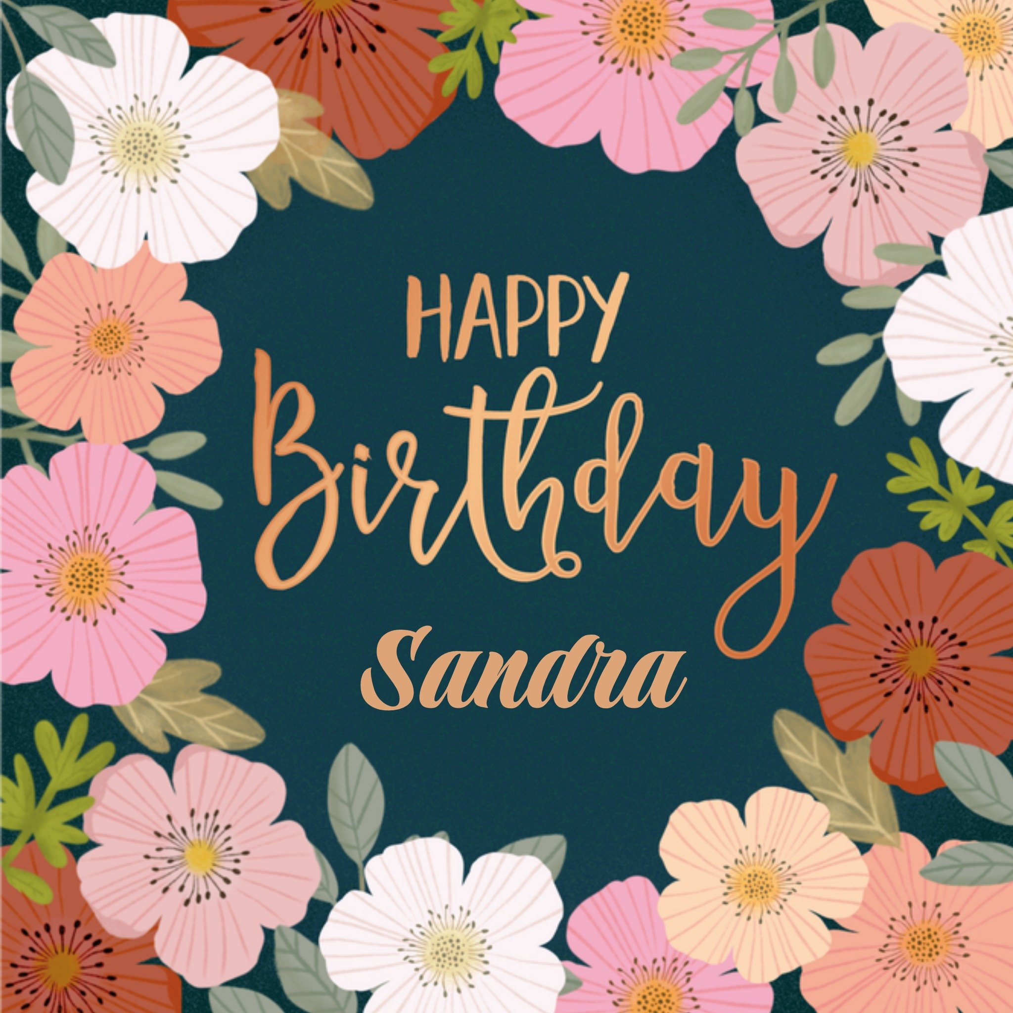 Tsjip Verjaardagskaart Bloemen Collega Vierkant