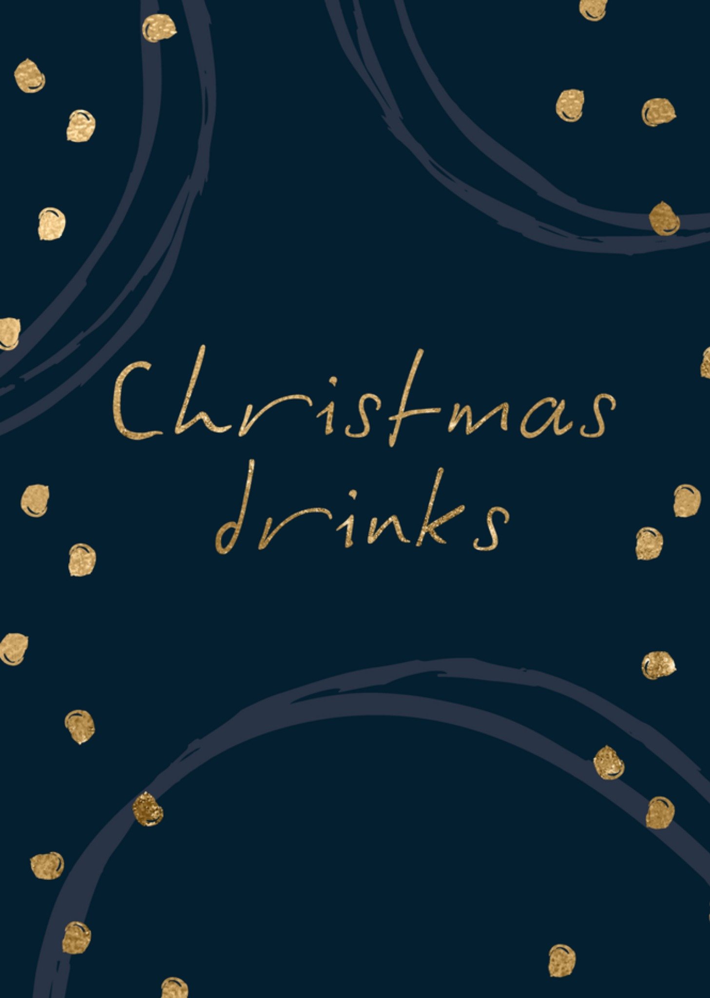 Uitnodiging Kerstborrel goud Greetz