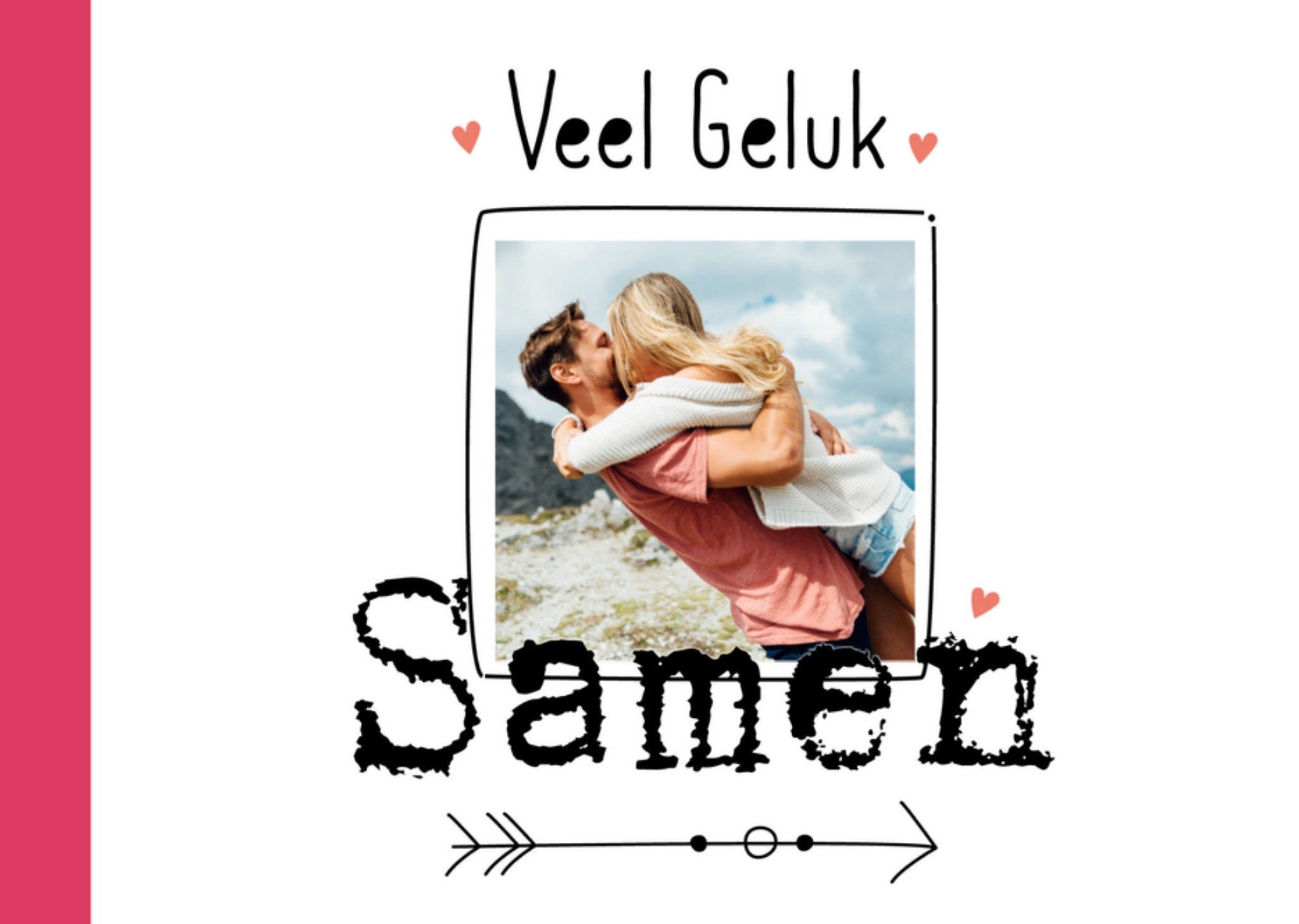 Huwelijksfelicitatie met foto Kaart Paperclip