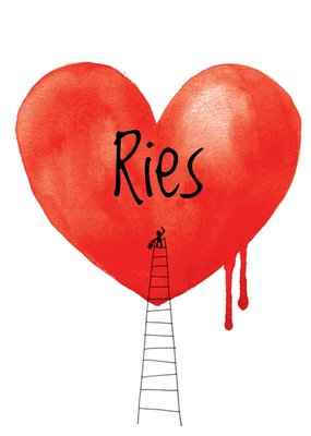 Geïllustreerd Aquarel Hart Liefde Kaart