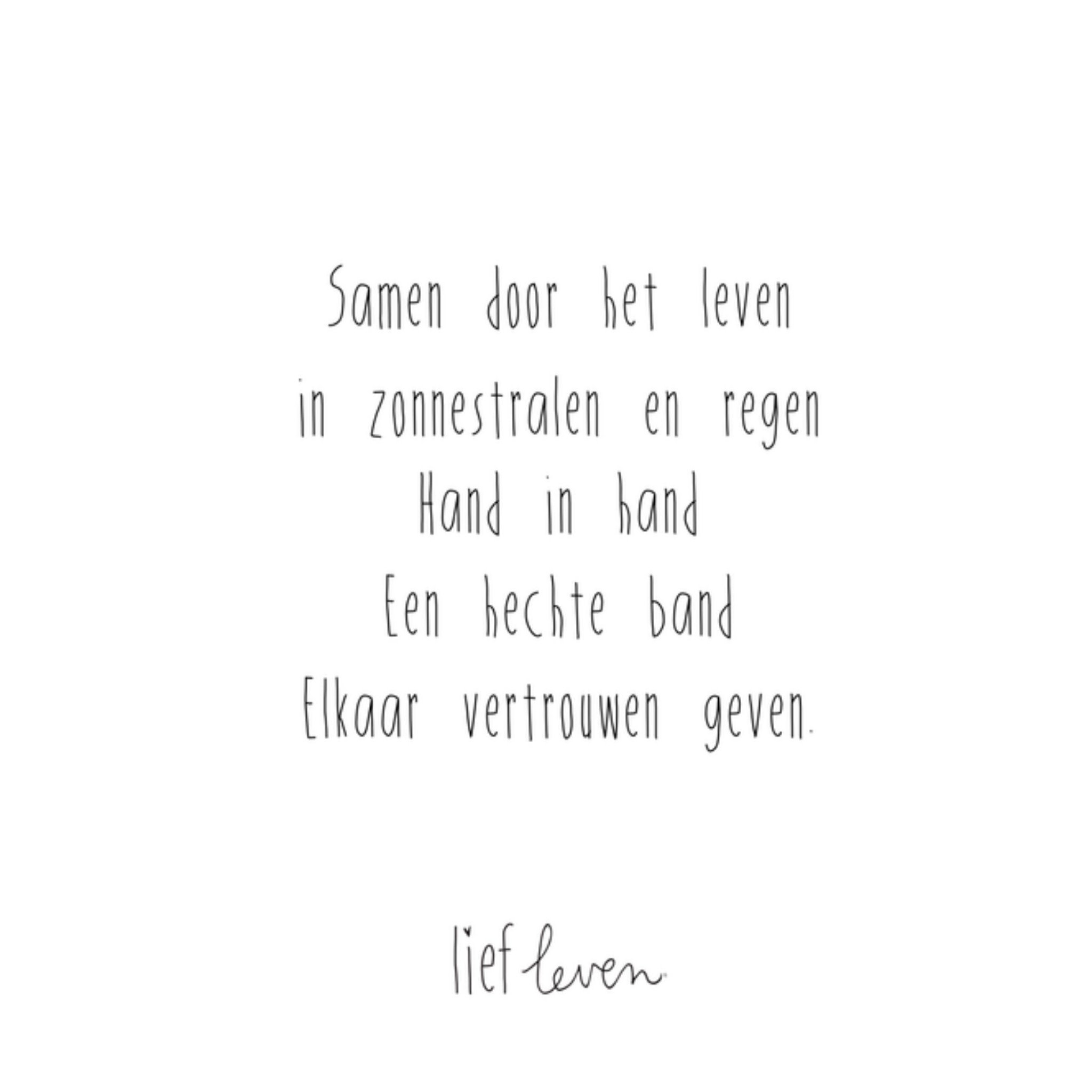 Huwelijkskaart Samen door het leven Vierkante Kaart Lief Leven