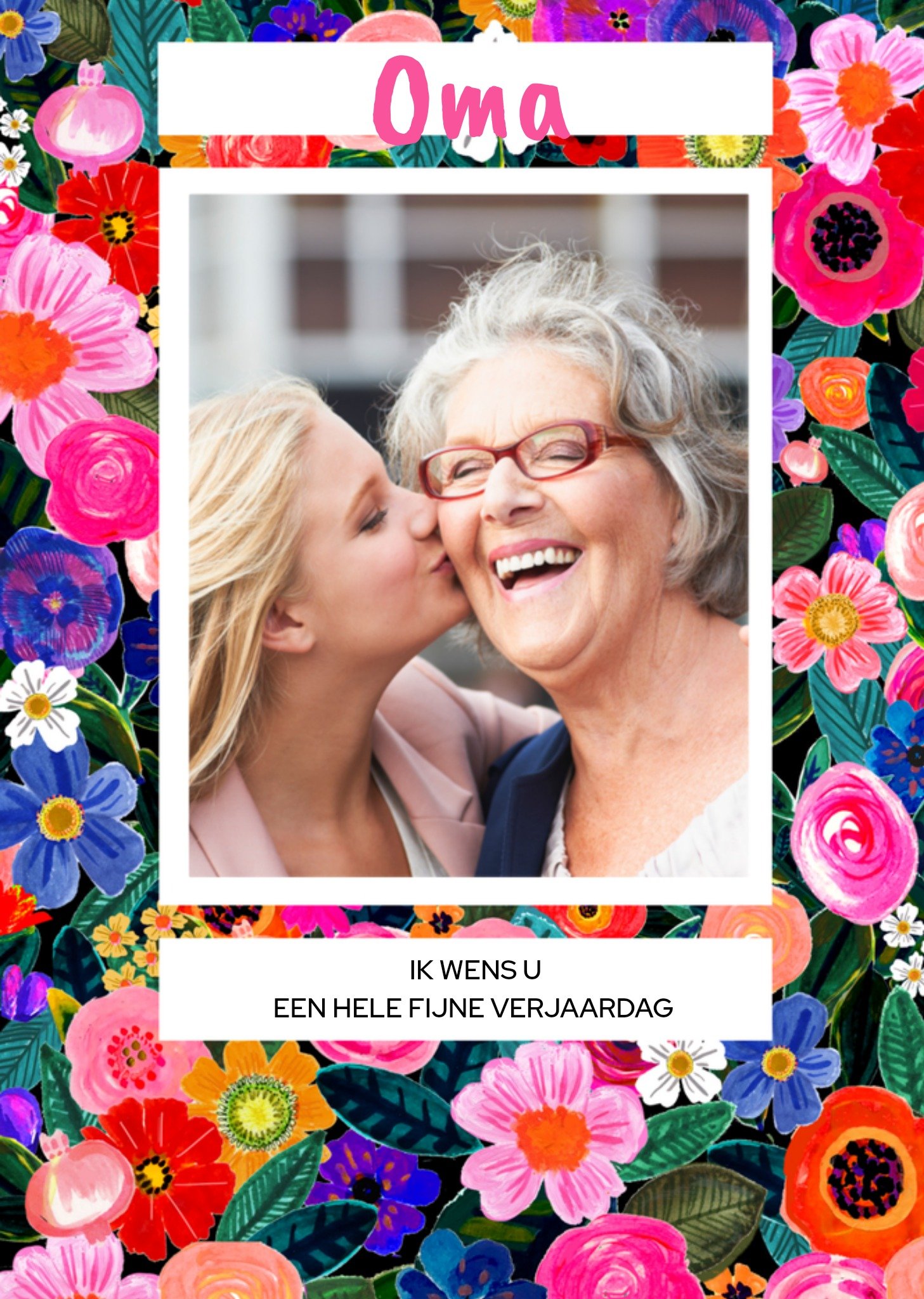 Katt Jones Verjaardagskaart foto bloemen Kaart Katt Jones Hulafig