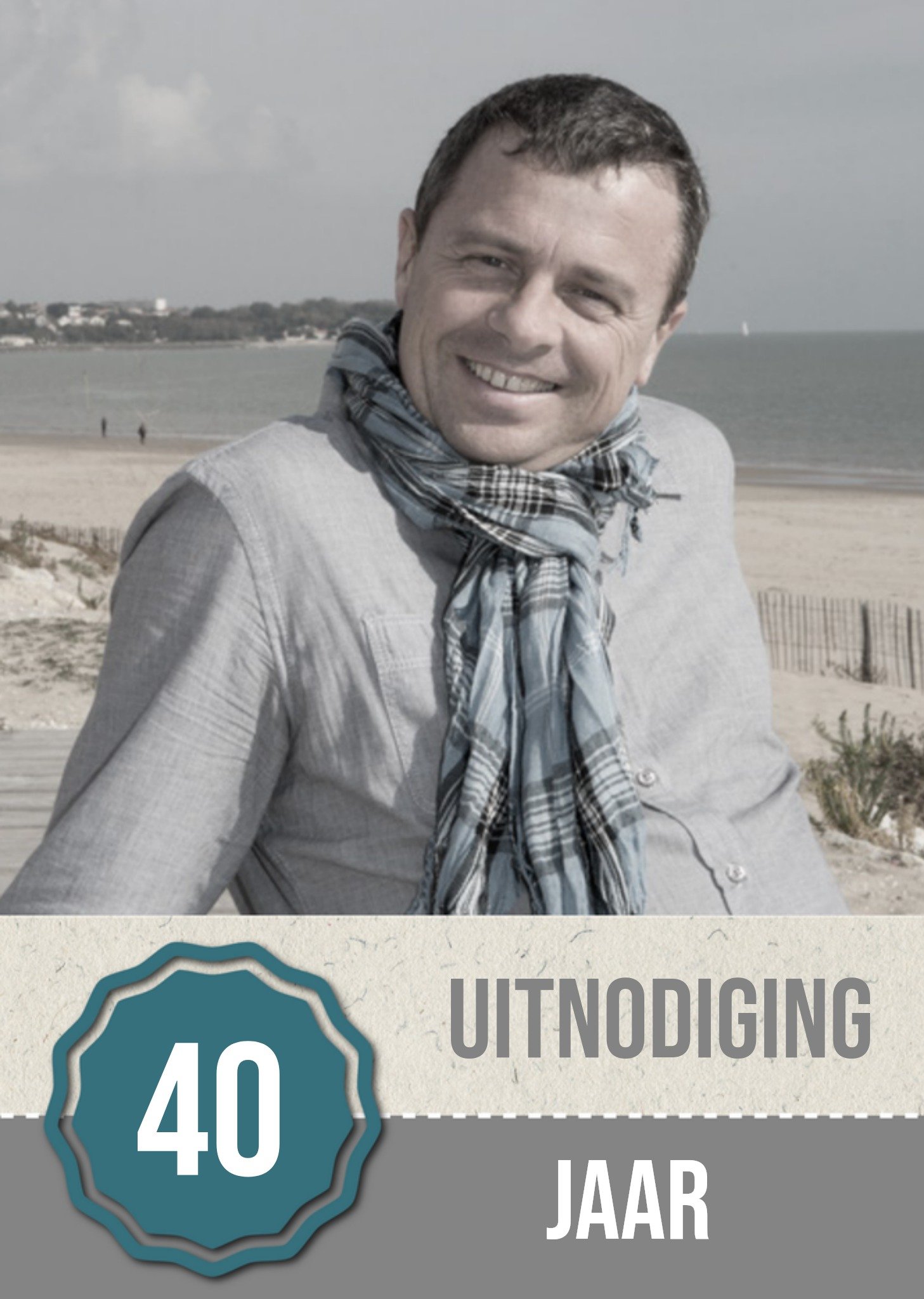 Foto uitnodiging en eigen leeftijd Kaart Greetz