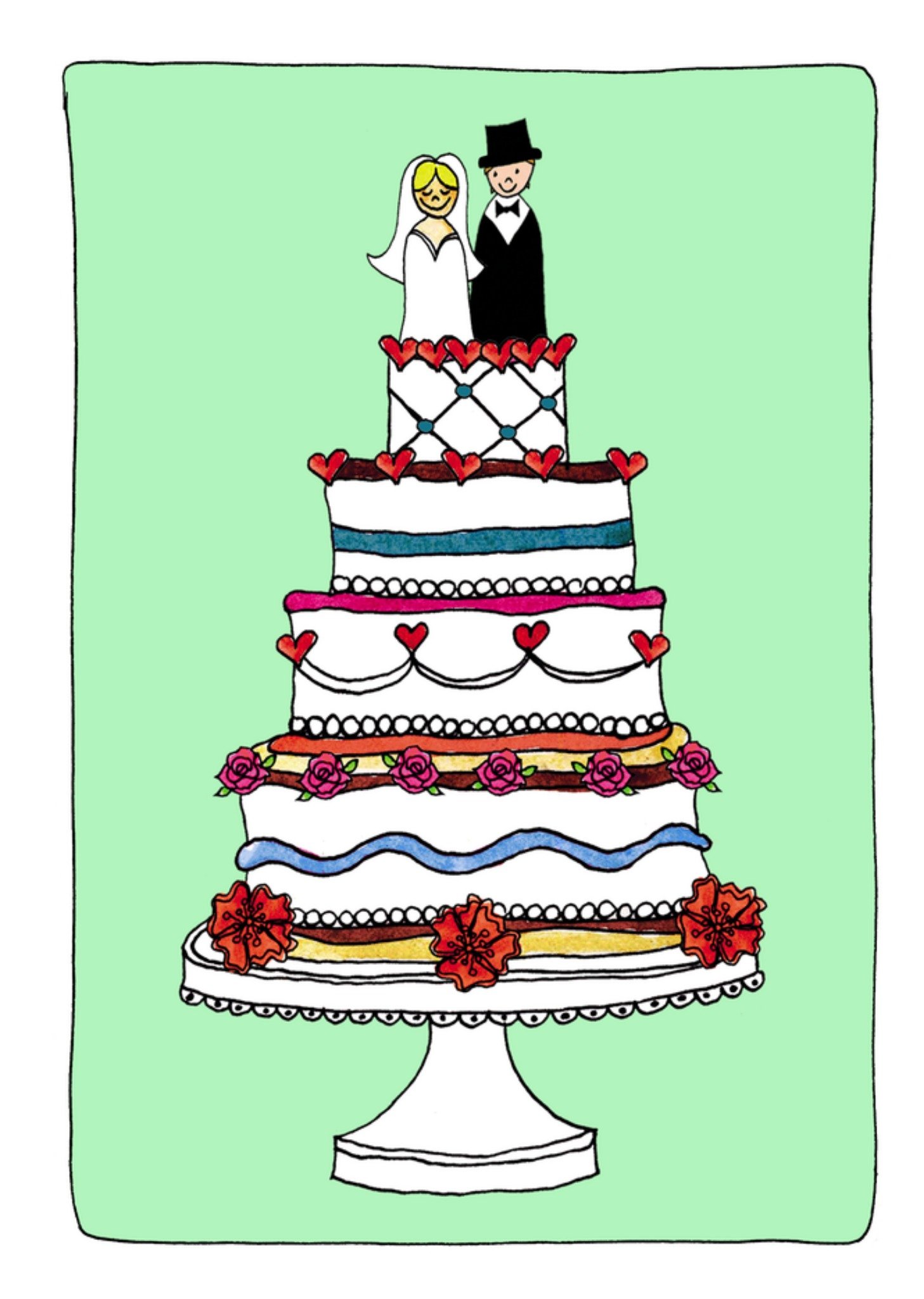 Huwelijkskaart Taart Kaart Sandysign