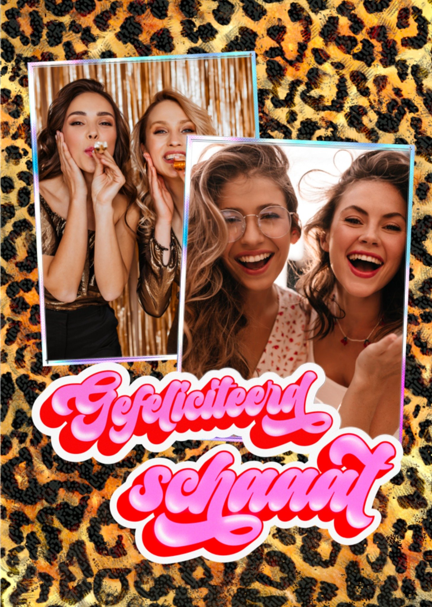 Verjaardagskaart panterprint fotokaart Kaart Fred van Leer