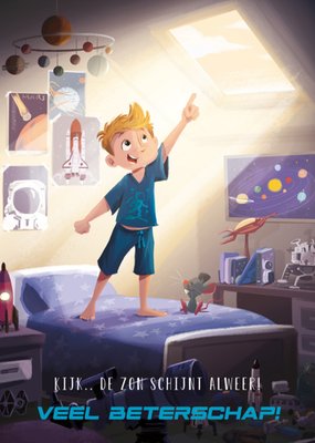 De Kleine Astronauten | Beterschapskaart | De zon schijnt alweer