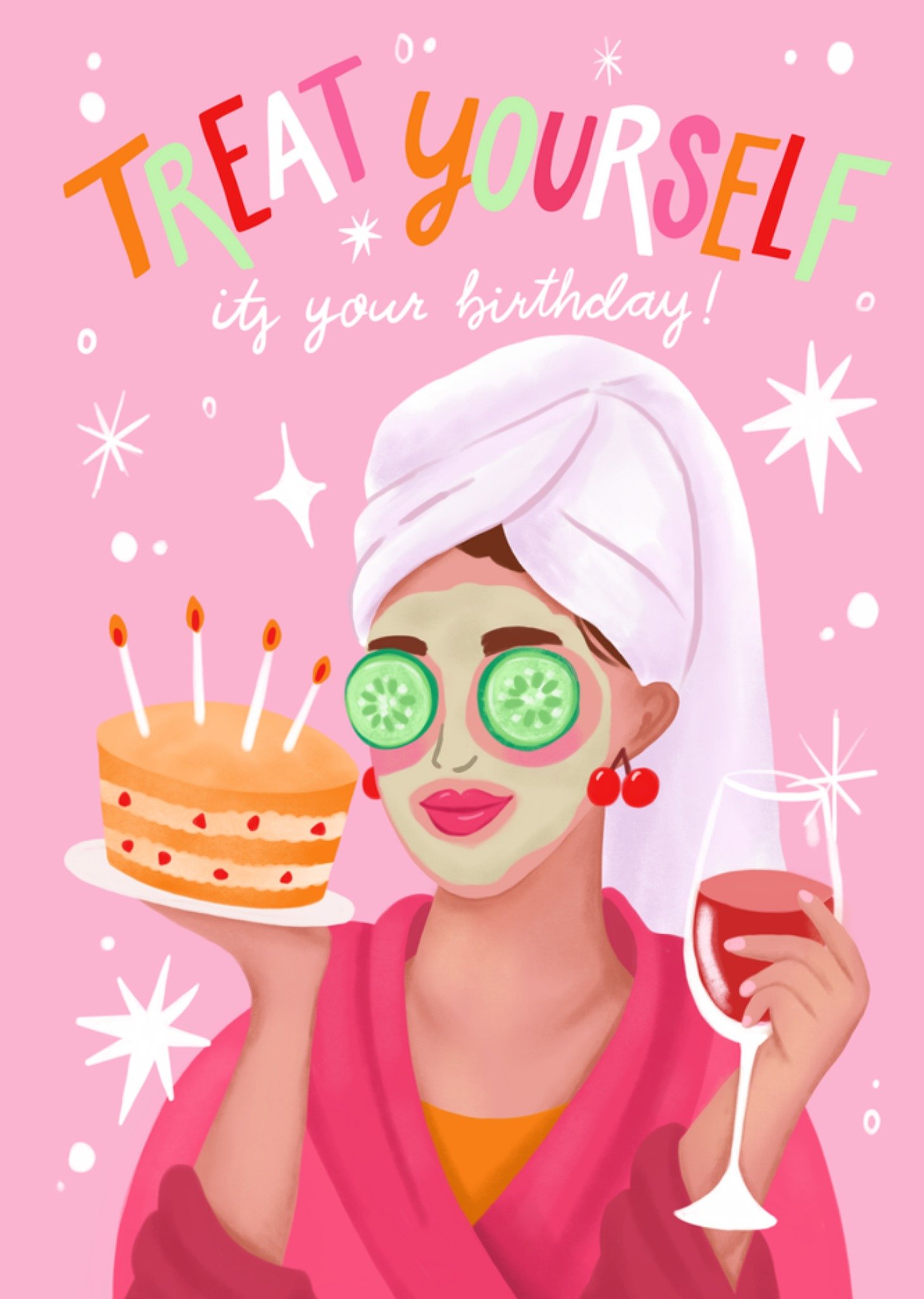 Aniet Illustration Verjaardagskaart Treat yourself Standard Card