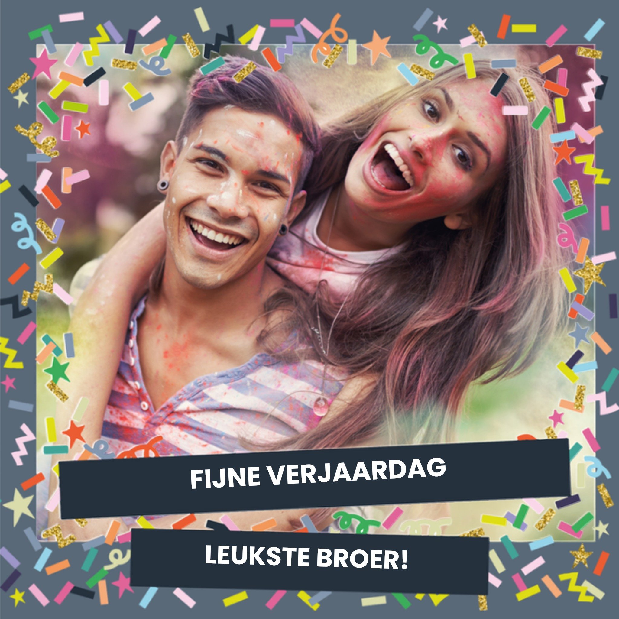 Greetz Verjaardagskaart fotokaart broer Vierkant