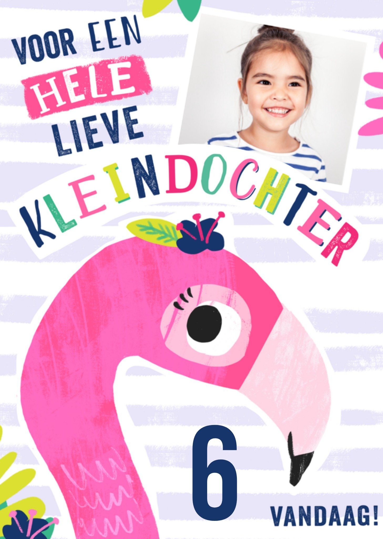 Verjaardagskaart Leeftijd met flamingo Kaart Greetz