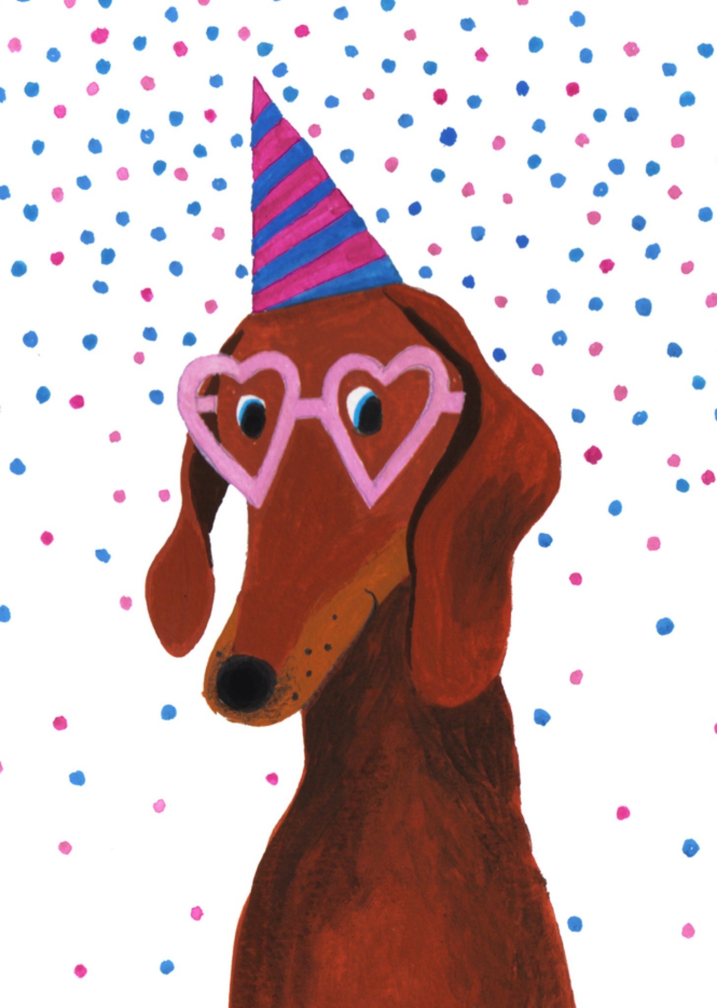 Verjaardagskaart Feest Teckel Kaart Noëlle Smit