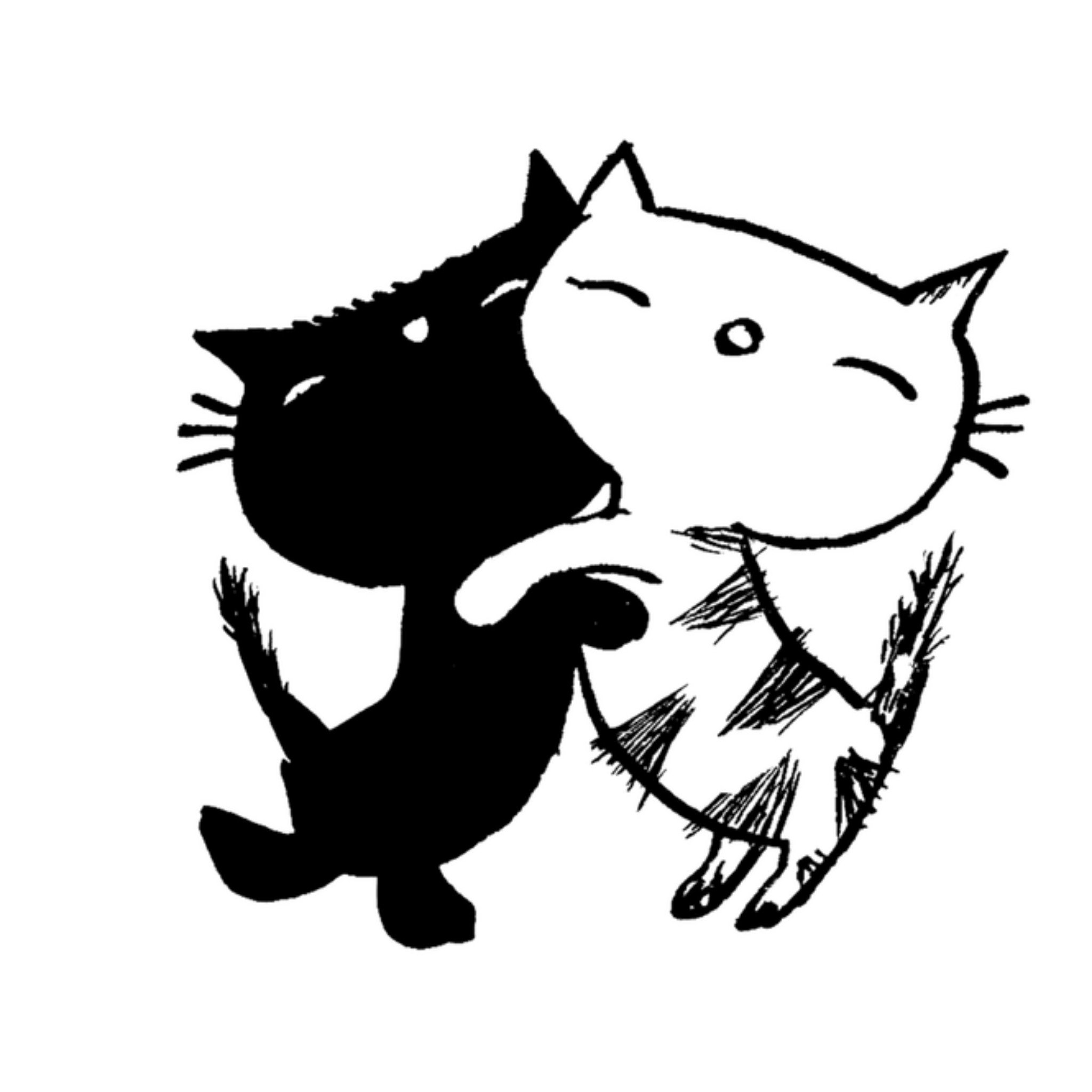 Kaart vriendschap - Katten - Pim - Pom - Wit