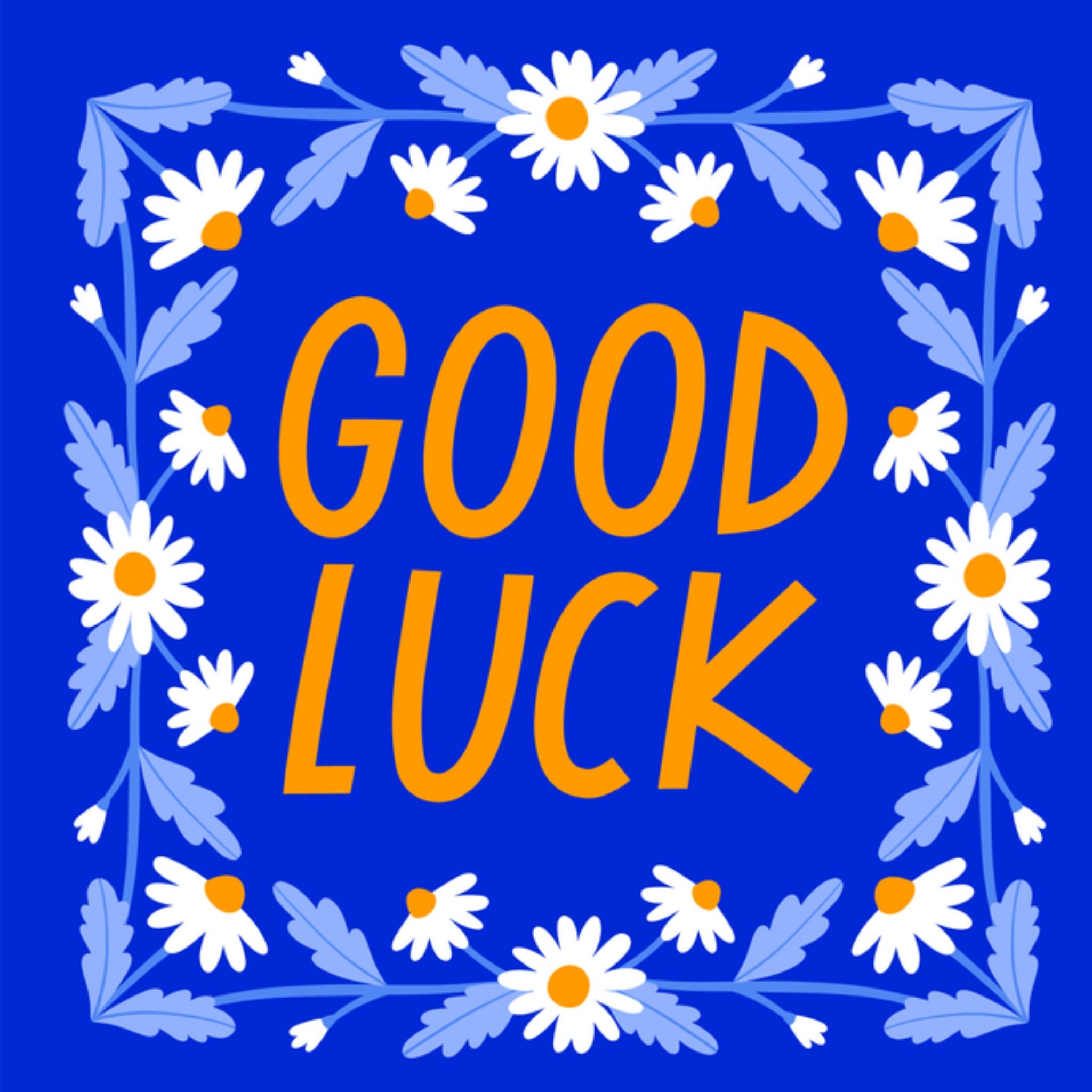 Greetz Succes kaart Bloemen Good luck Vierkant