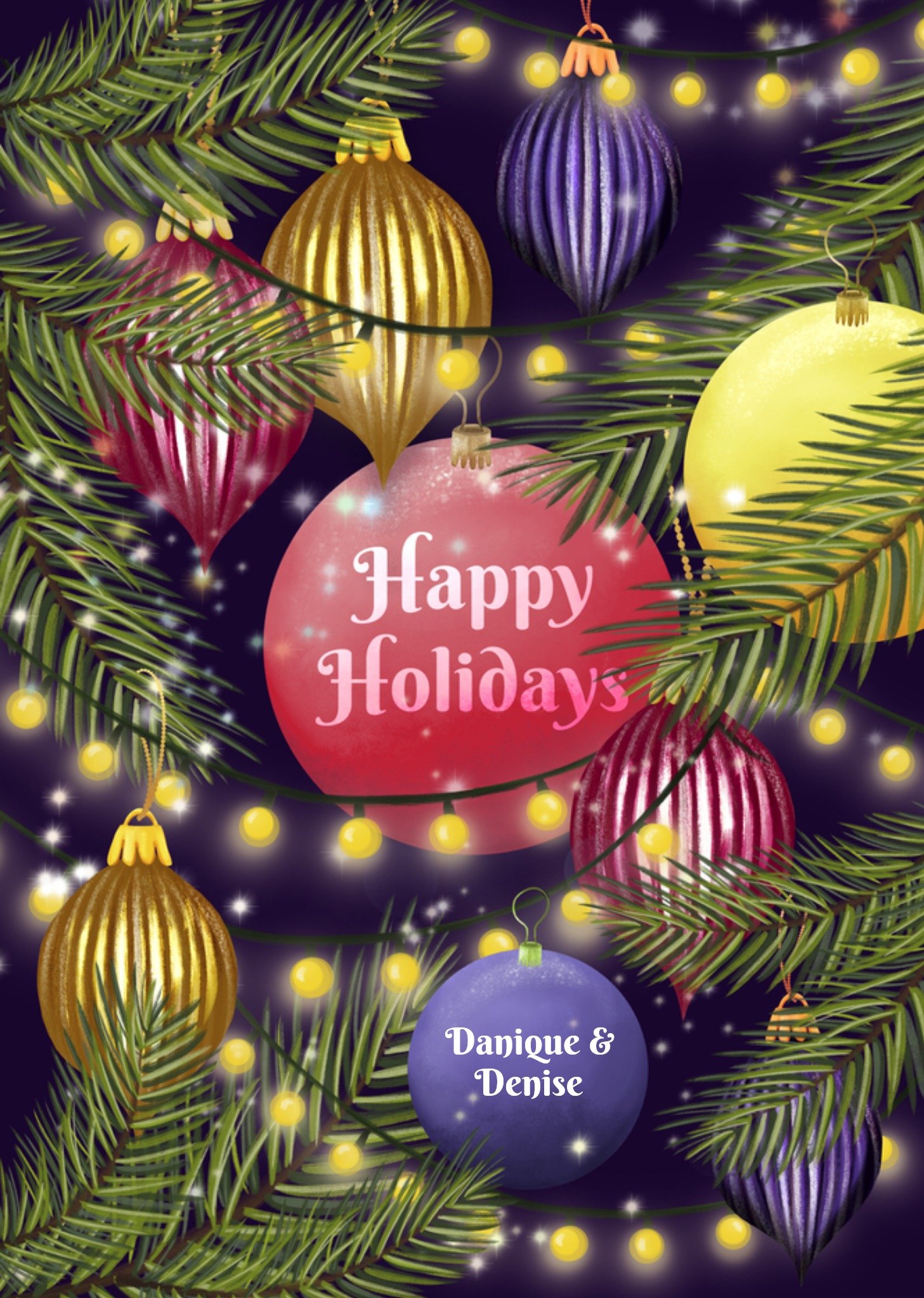Fishuals Patricia Hooning Kerstkaart Happy Holidays Standard Card