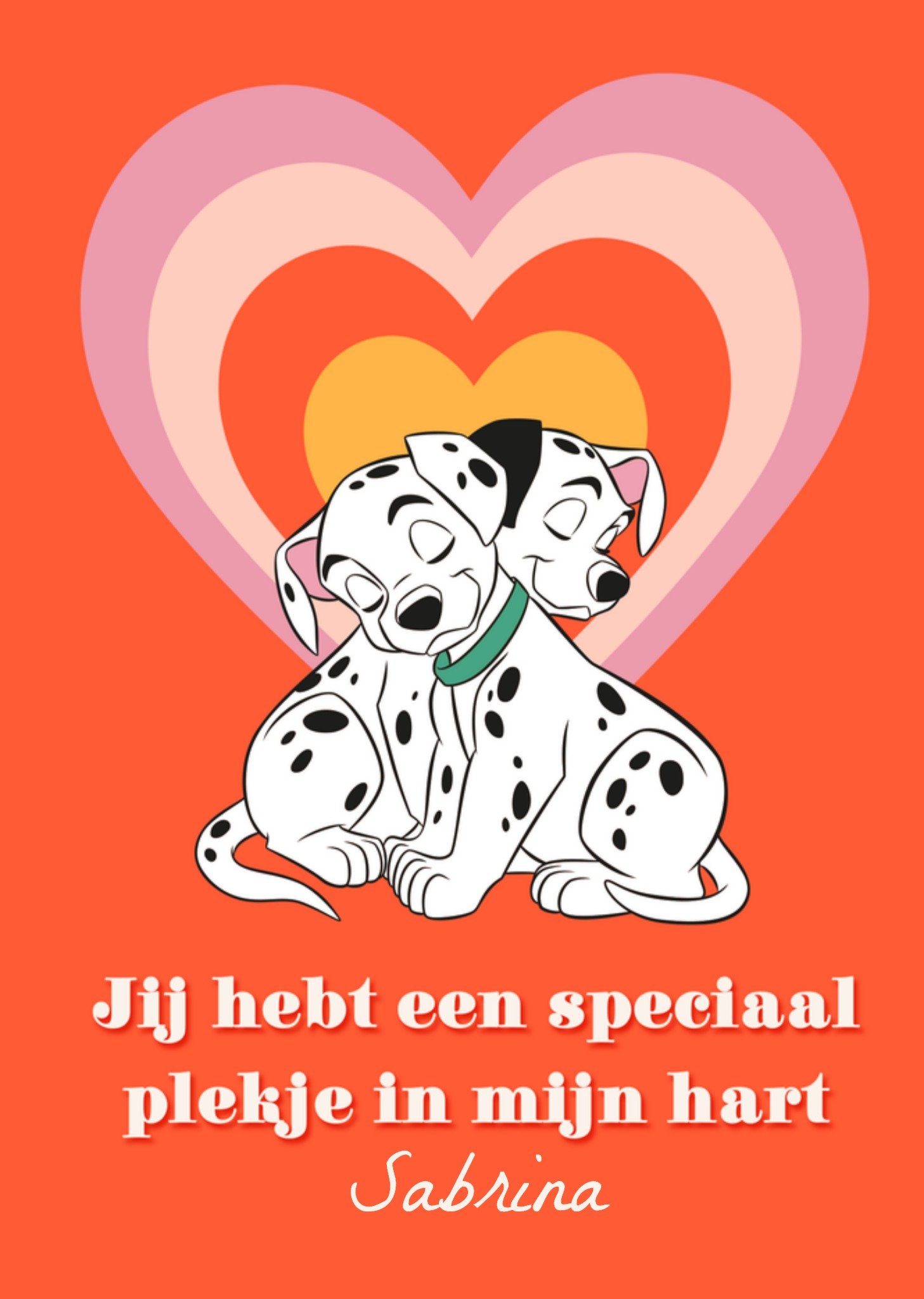 Valentijnskaart Dalmatiers Een speciaal plekje in mijn hart Kaart Disney