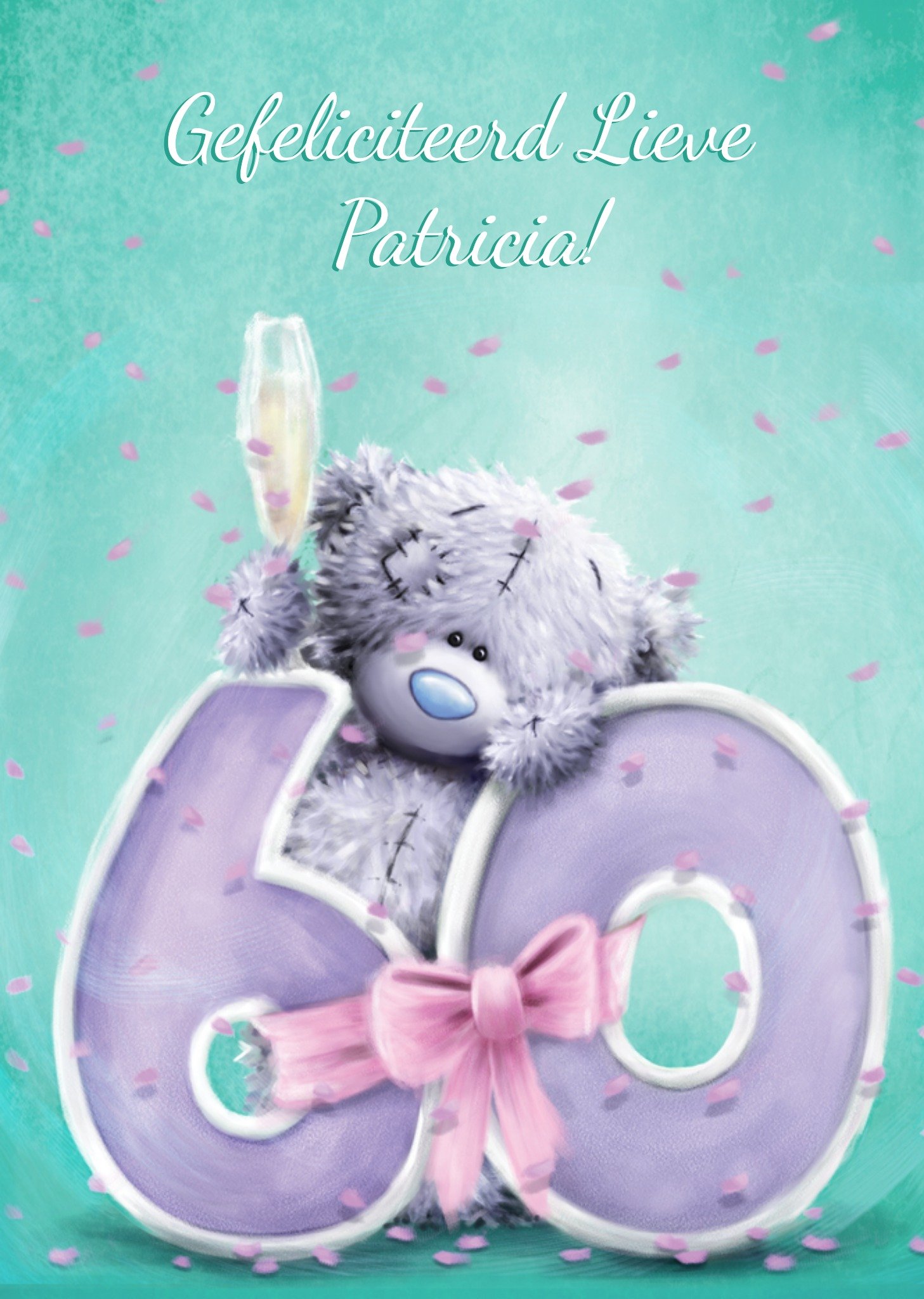 Verjaardagskaart Tatty Teddy 60 jaar met naam Kaart Me to You