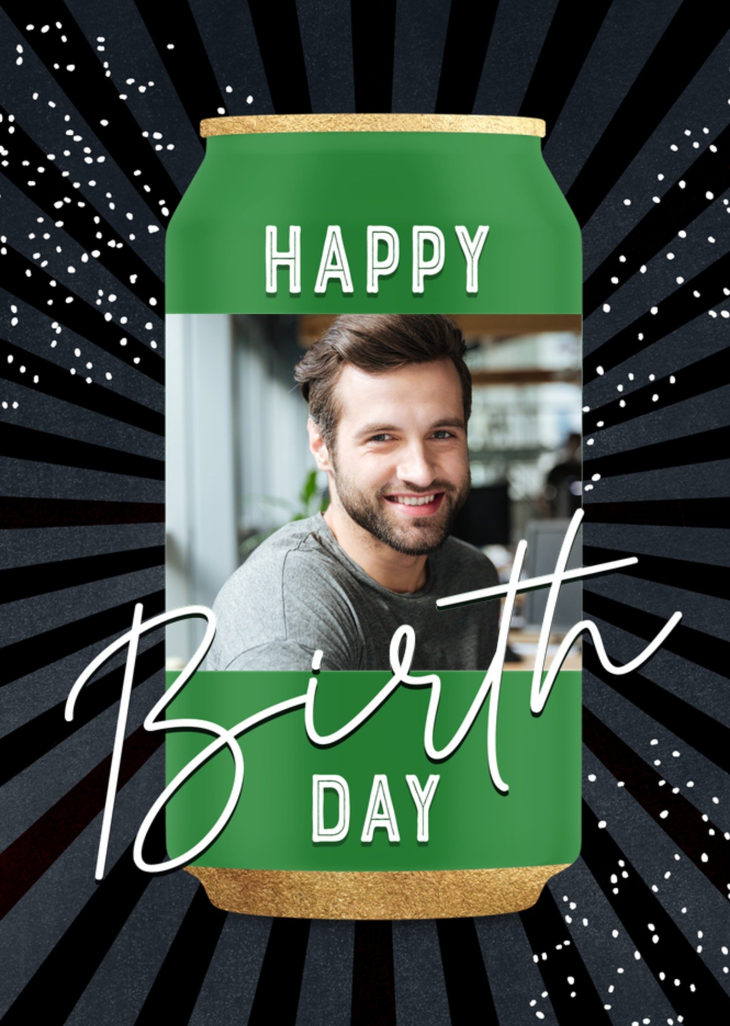 Verjaardagskaart Met foto Blikje bier Kaart Luckz