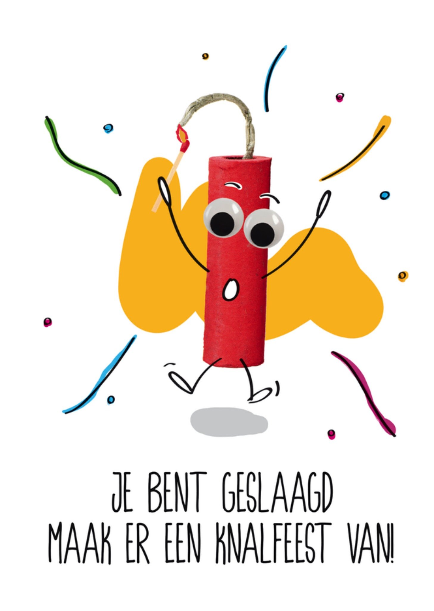Geslaagd kaart knalfeest Kaart Paperclip