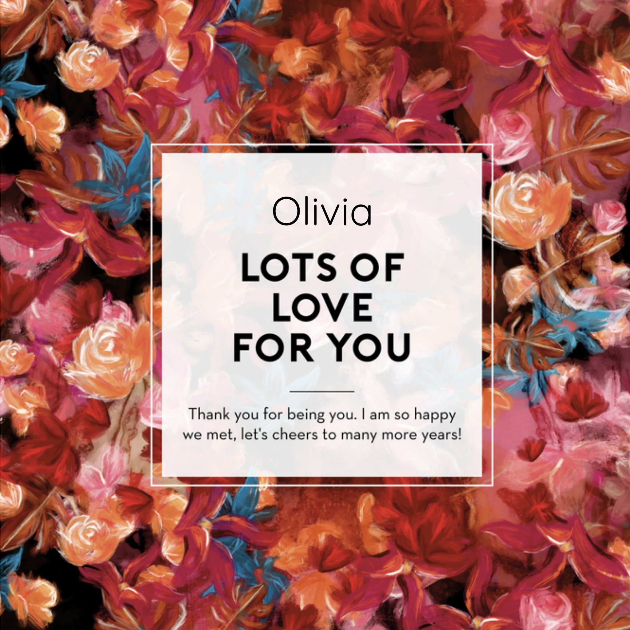 Vriendschapskaart Bloemen Vierkante Kaart The Gift Label