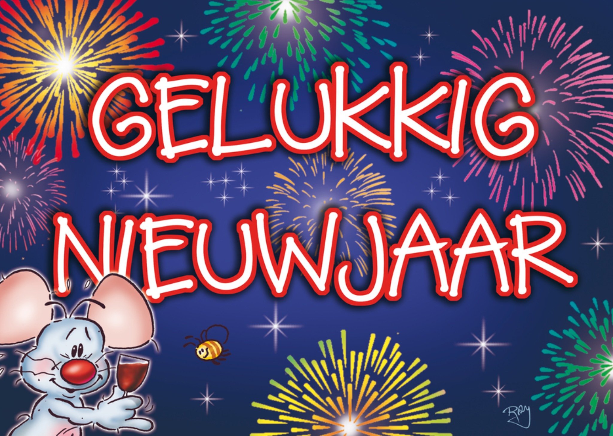 Nieuwjaarskaart Vuurwerk Kaart Doodles