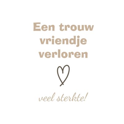 Een Trouw Vriendje Verloren Typografisch Hart Sterkte Kaart