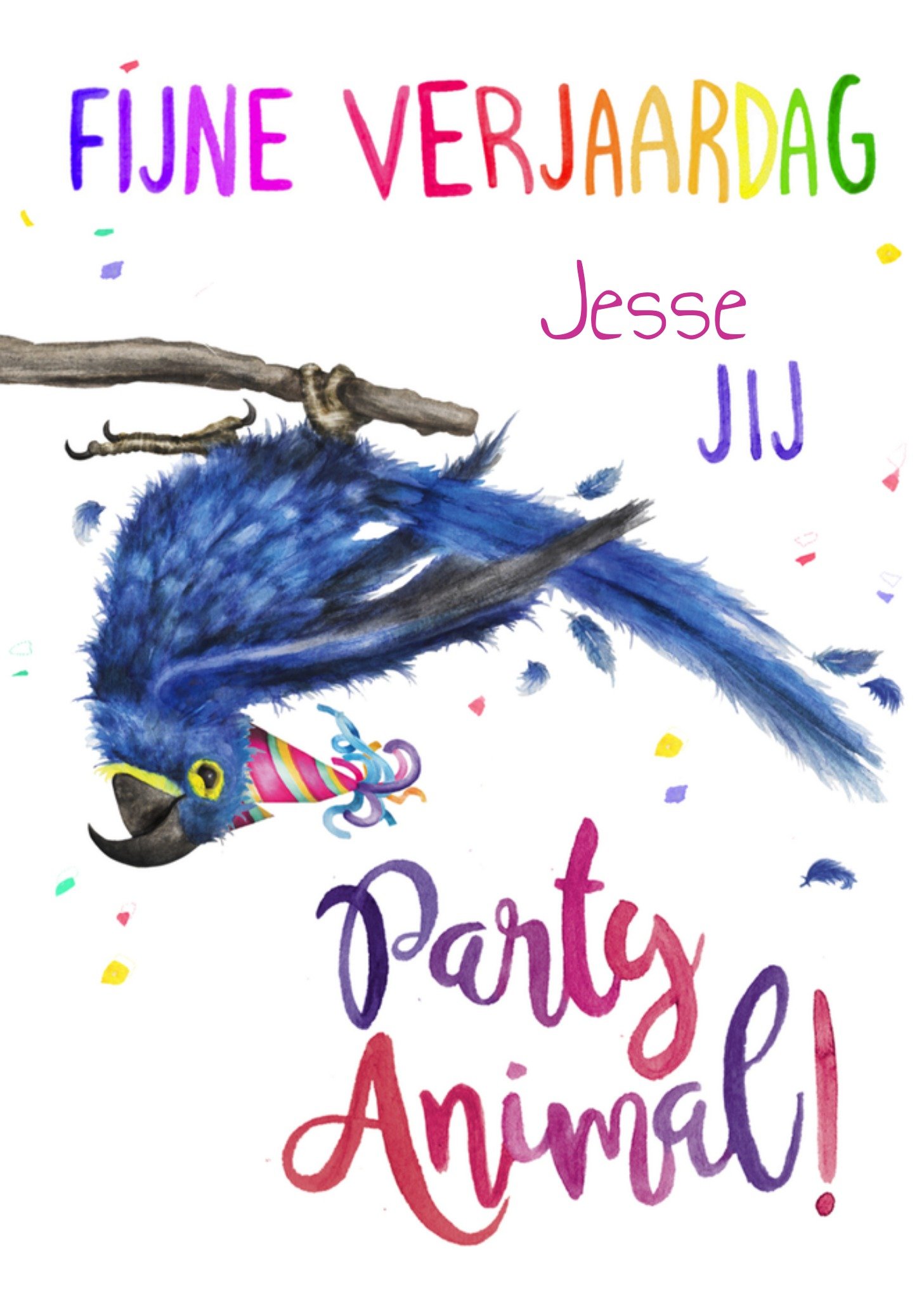 Verjaardagskaart met naam Kaart Citrus Bunn