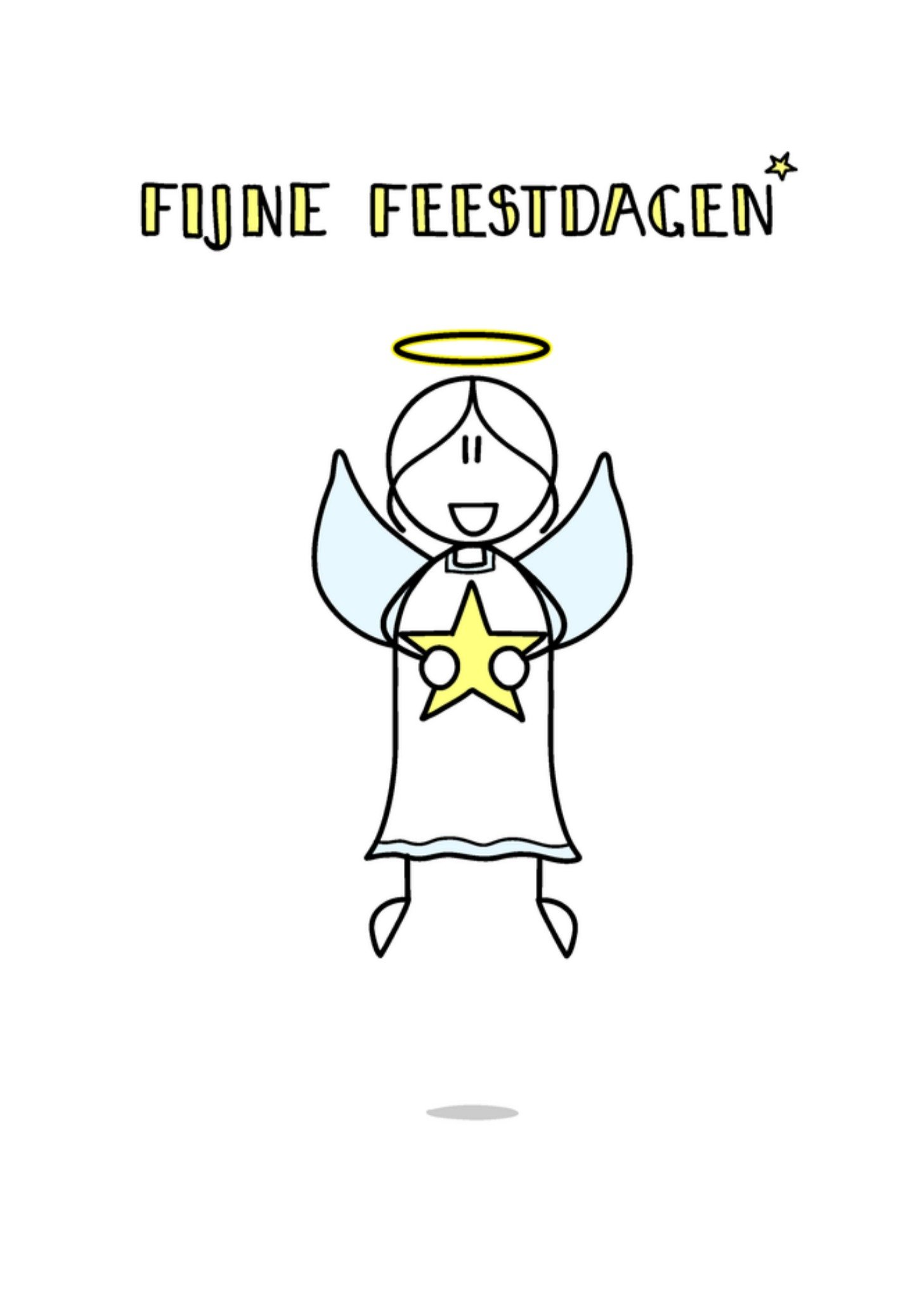 Kerstkaart Engel YH Tekent