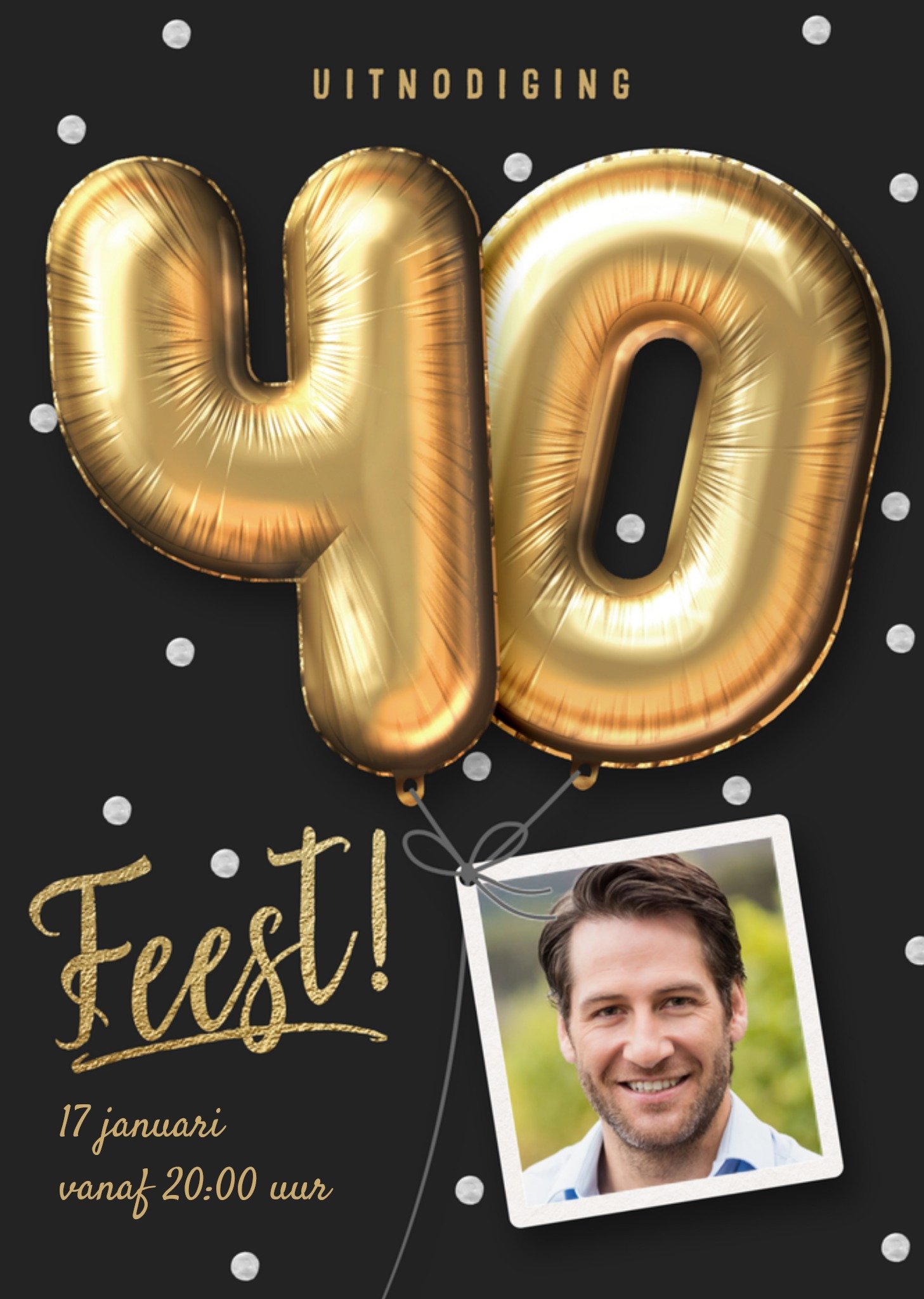 Uitnodiging Verjaardagsfeest 40 jaar Kaart Luckz