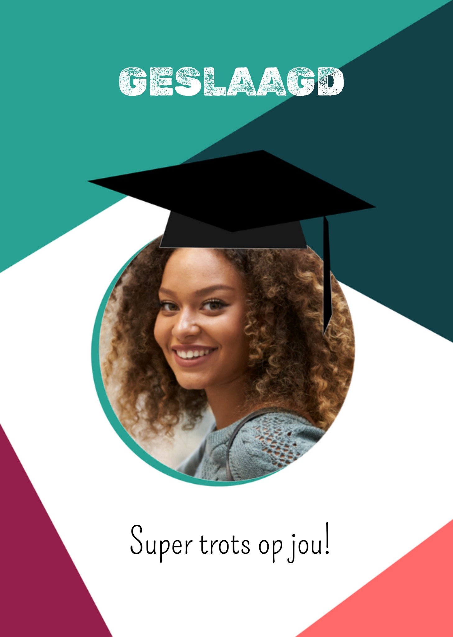 Geslaagd kaart met foto Aanpasbaar Kaart Greetz