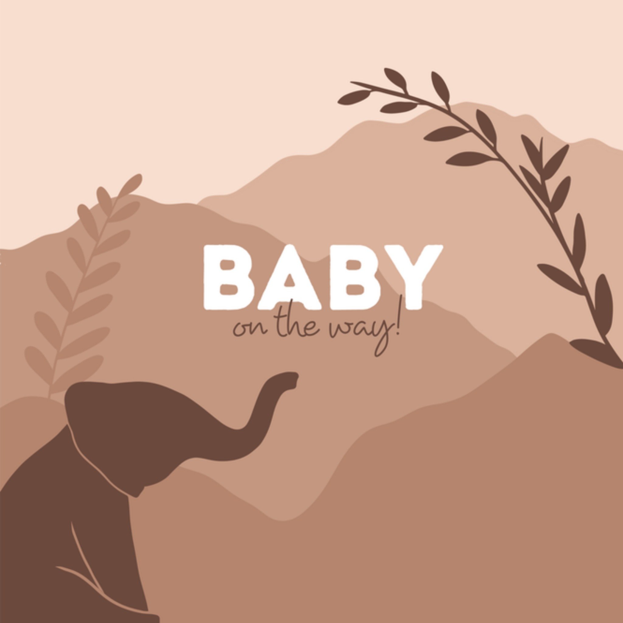 Greetz Zwangerschapskaart olifantje Vierkant