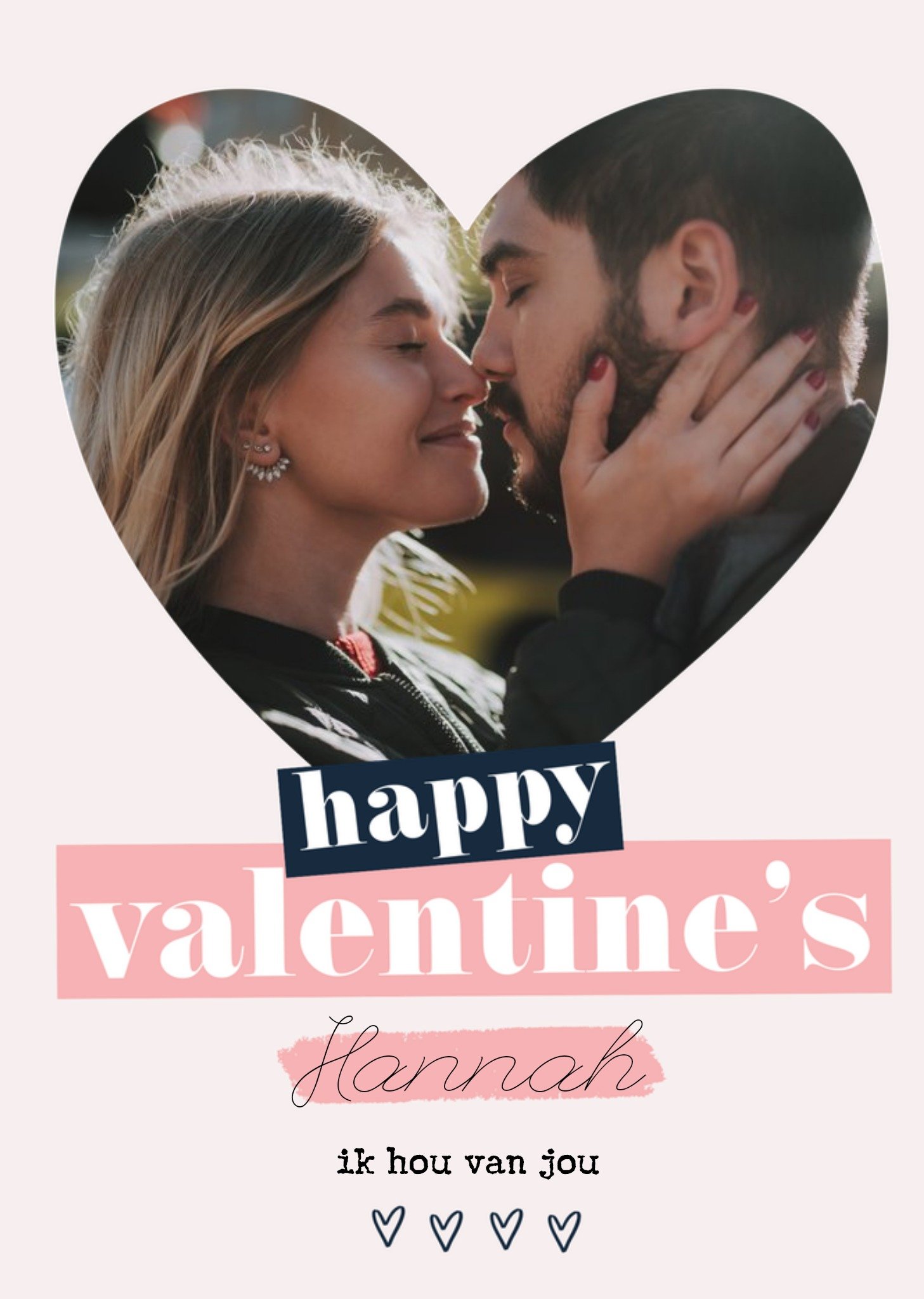 Valentijnskaart Met fotos en naam ik hou van jou Greetz