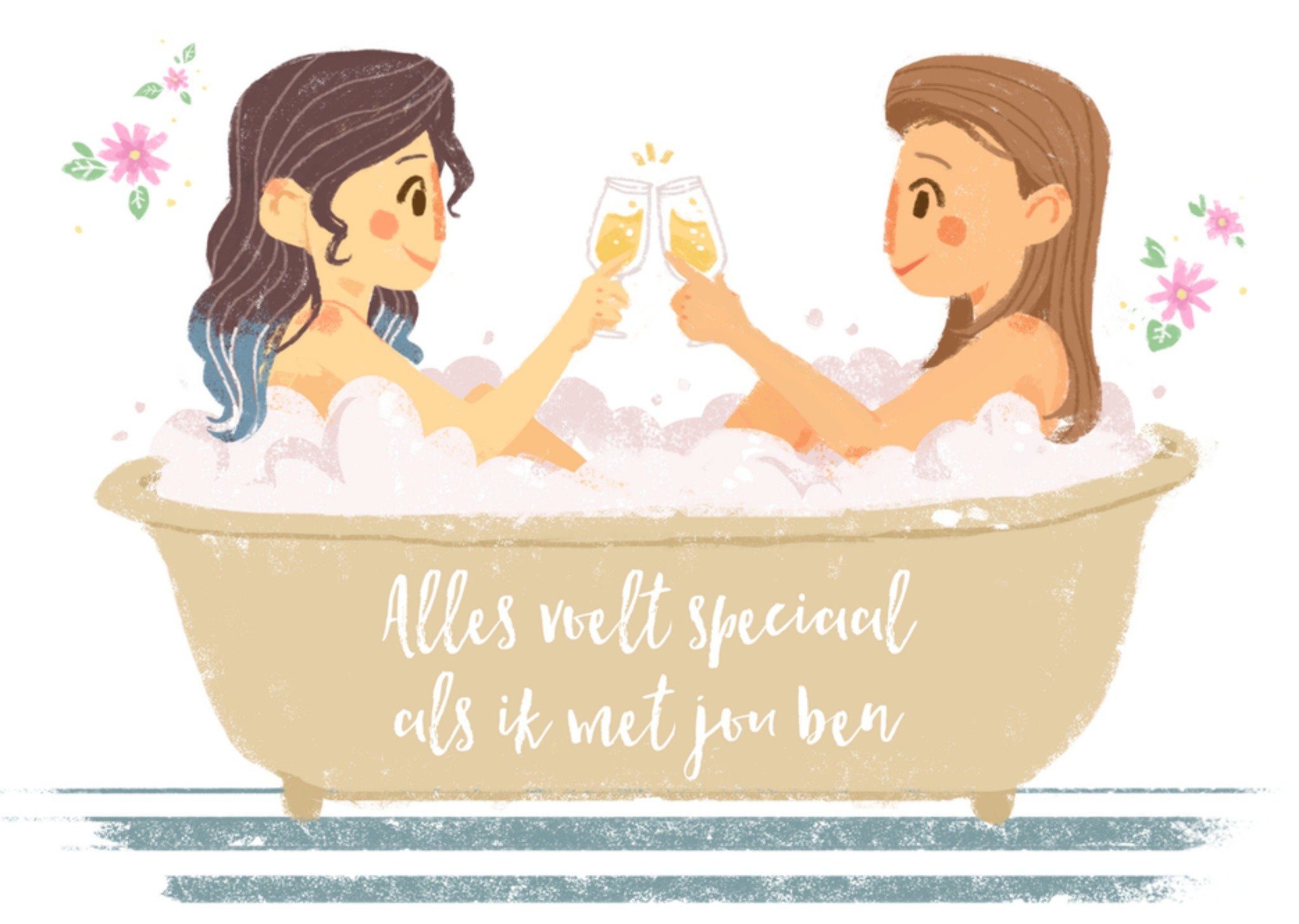 Pride kaart illustratie bad Kaart Greetz