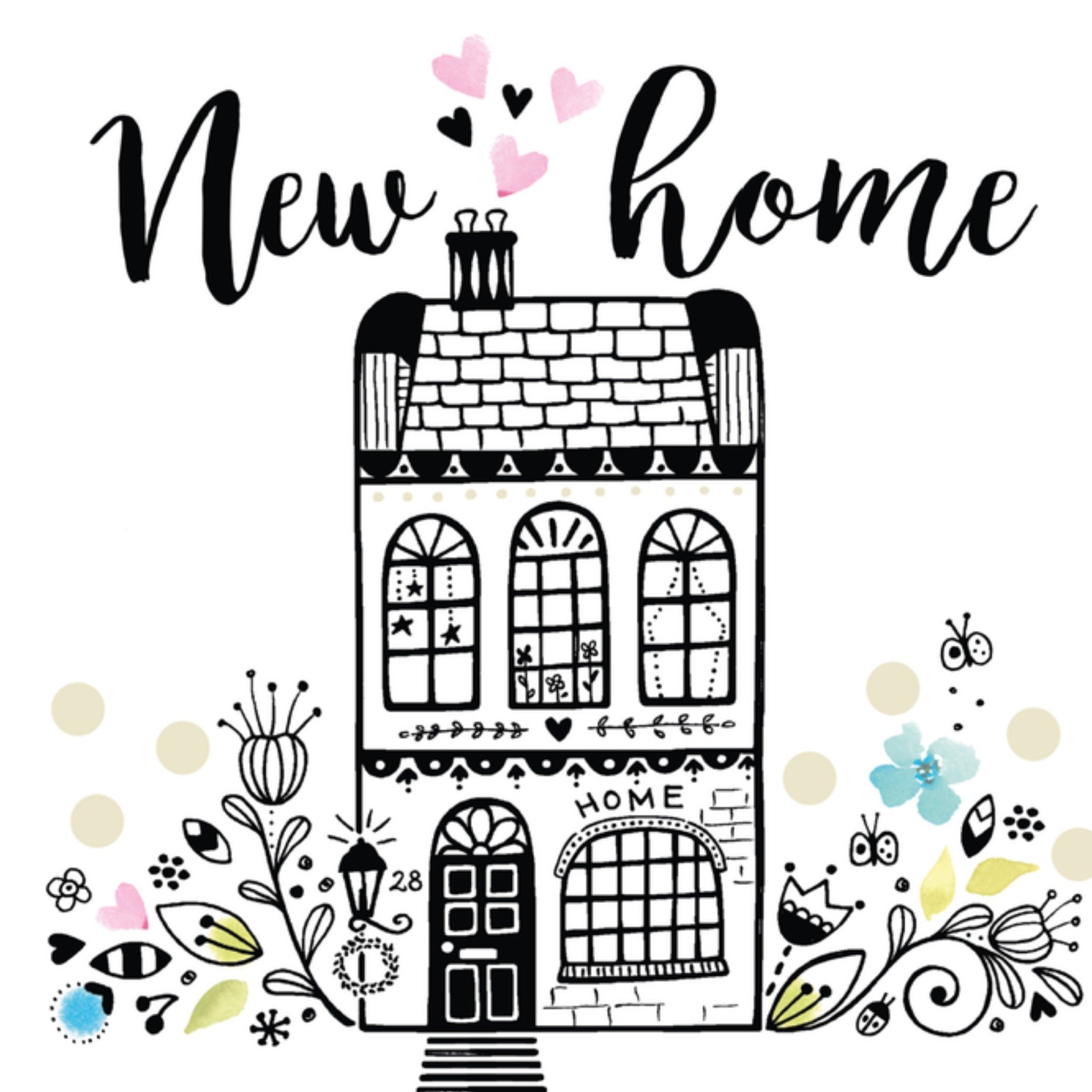 Nieuwe woning Huis Vierkante Kaart Paperclip