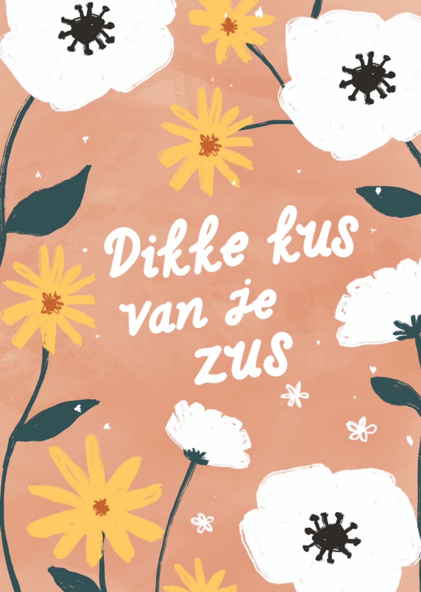 Greetz Denken aan kaart kus van je zus Standard Card