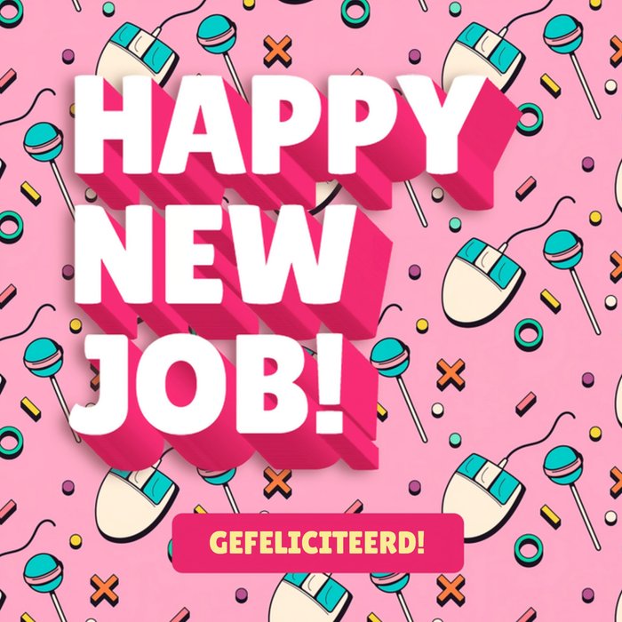 Love Repeat | Nieuwe baan kaart | Happy New Job | Aanpasbare tekst