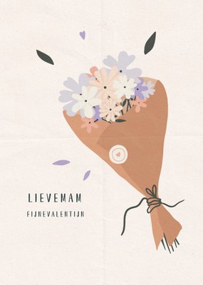 Lieve Mam Geïllustreerd Boeket Mama Valentijn Kaart