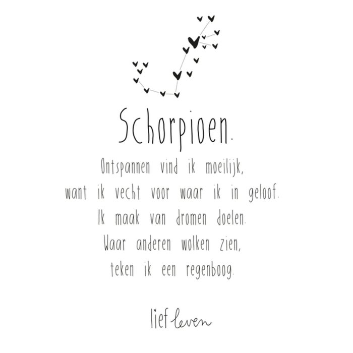 Lief Leven | Sterrenbeeld kaart | Schorpioen