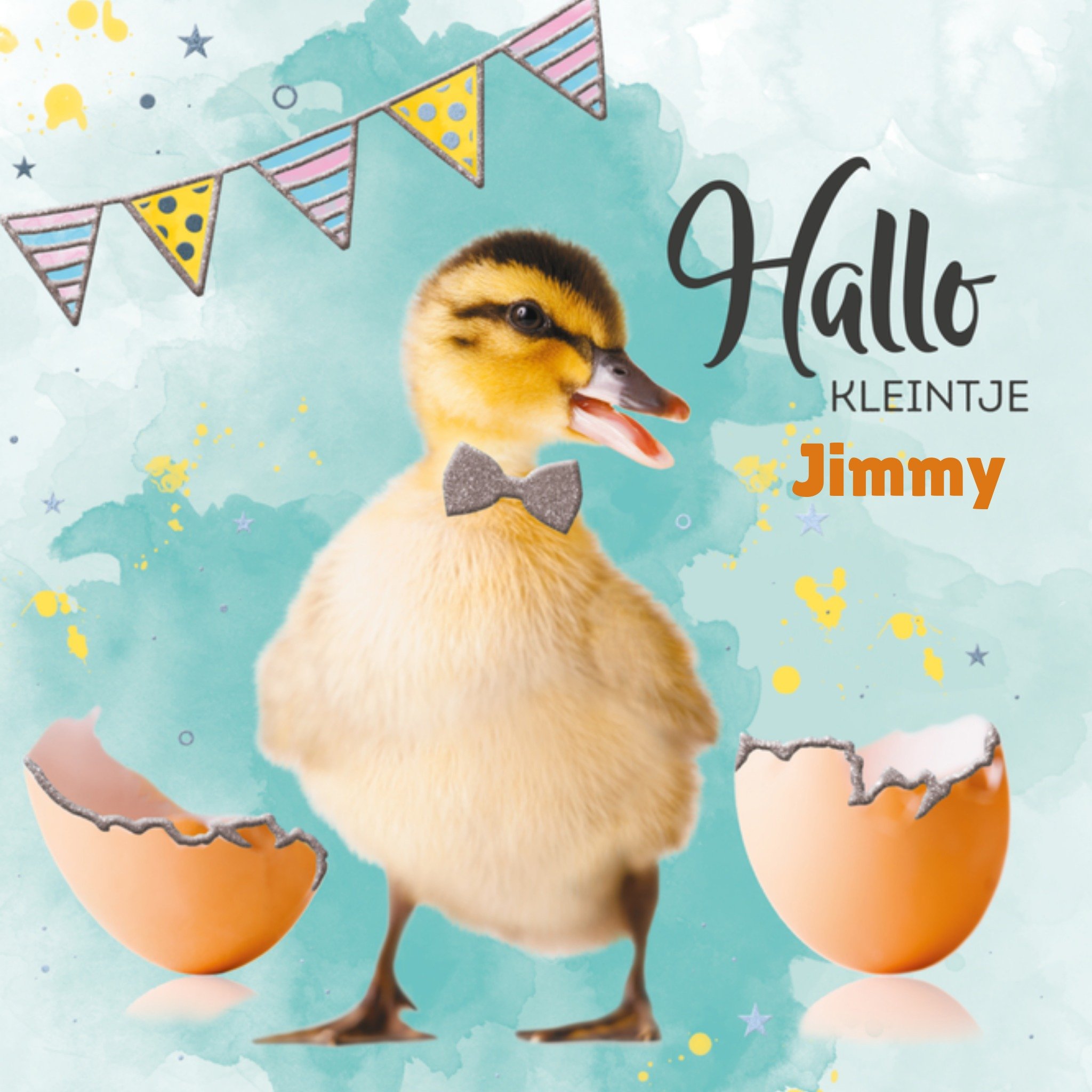 Geboortekaart met naam Vierkante Kaart TMS