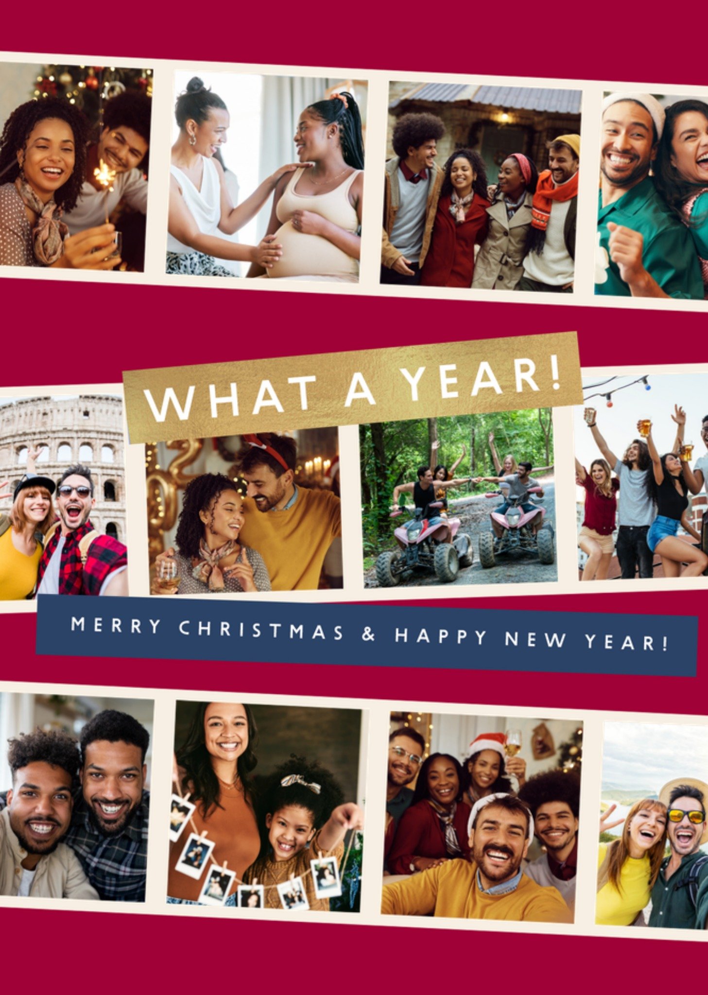 Greetz Kerstkaart What a year! Fotocollage Standard Card