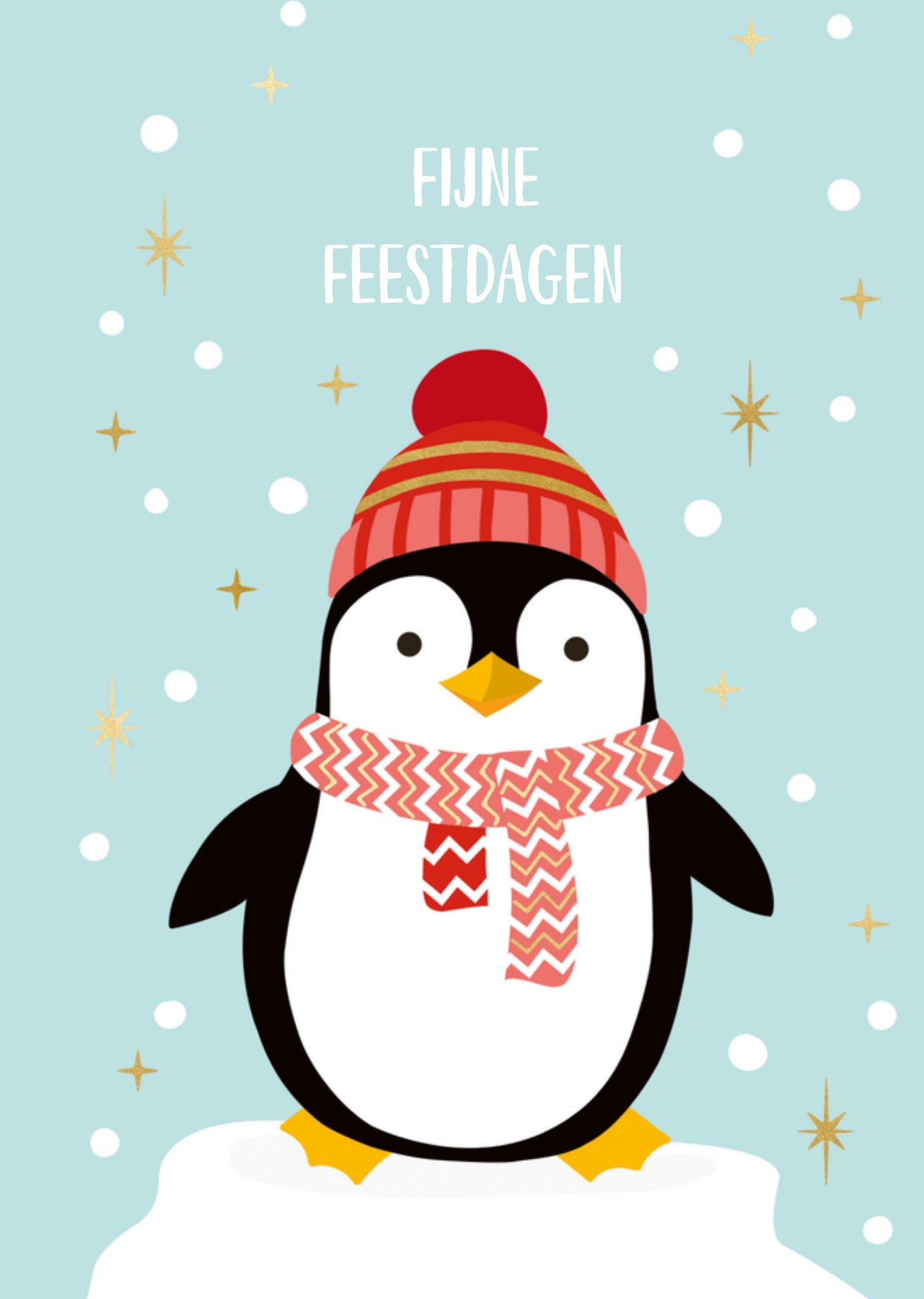 Kerstkaart Pinguin TMS
