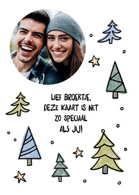 Greetz | Kerstkaart | Lief Broertje | Kerstbomen
