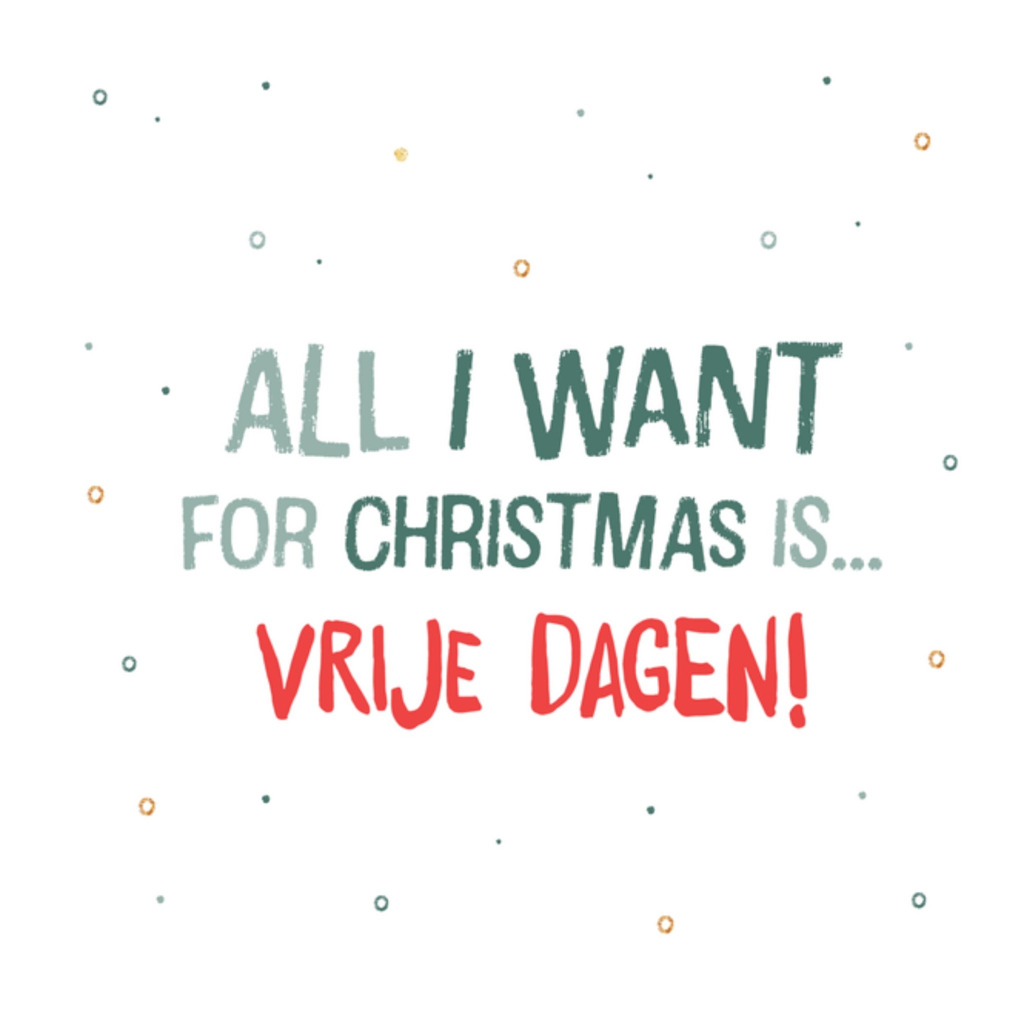 Greetz Kerstkaart vrije dagen! Vierkant